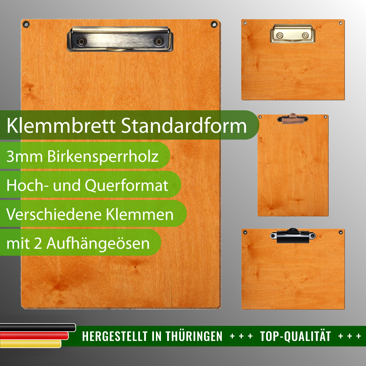 Klemmbrett Standardform Toscana mit Ösen