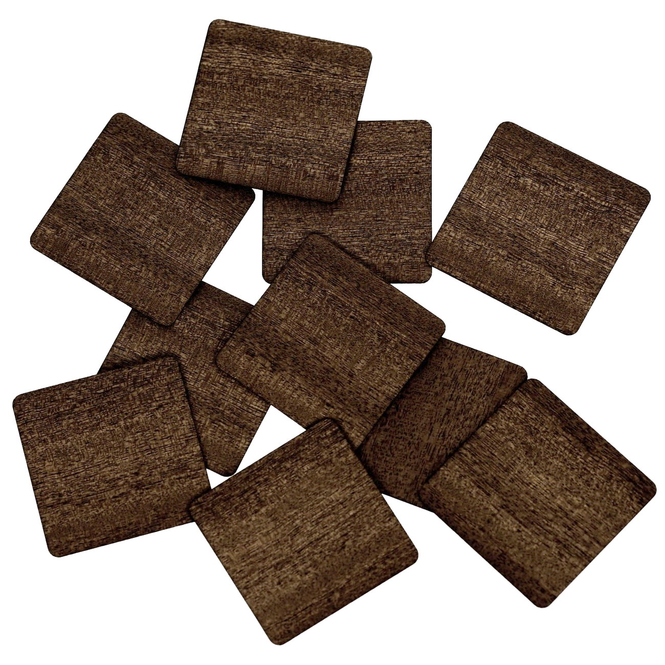 Quadrate gerundet Furnier dunkelbraun 1-10cm