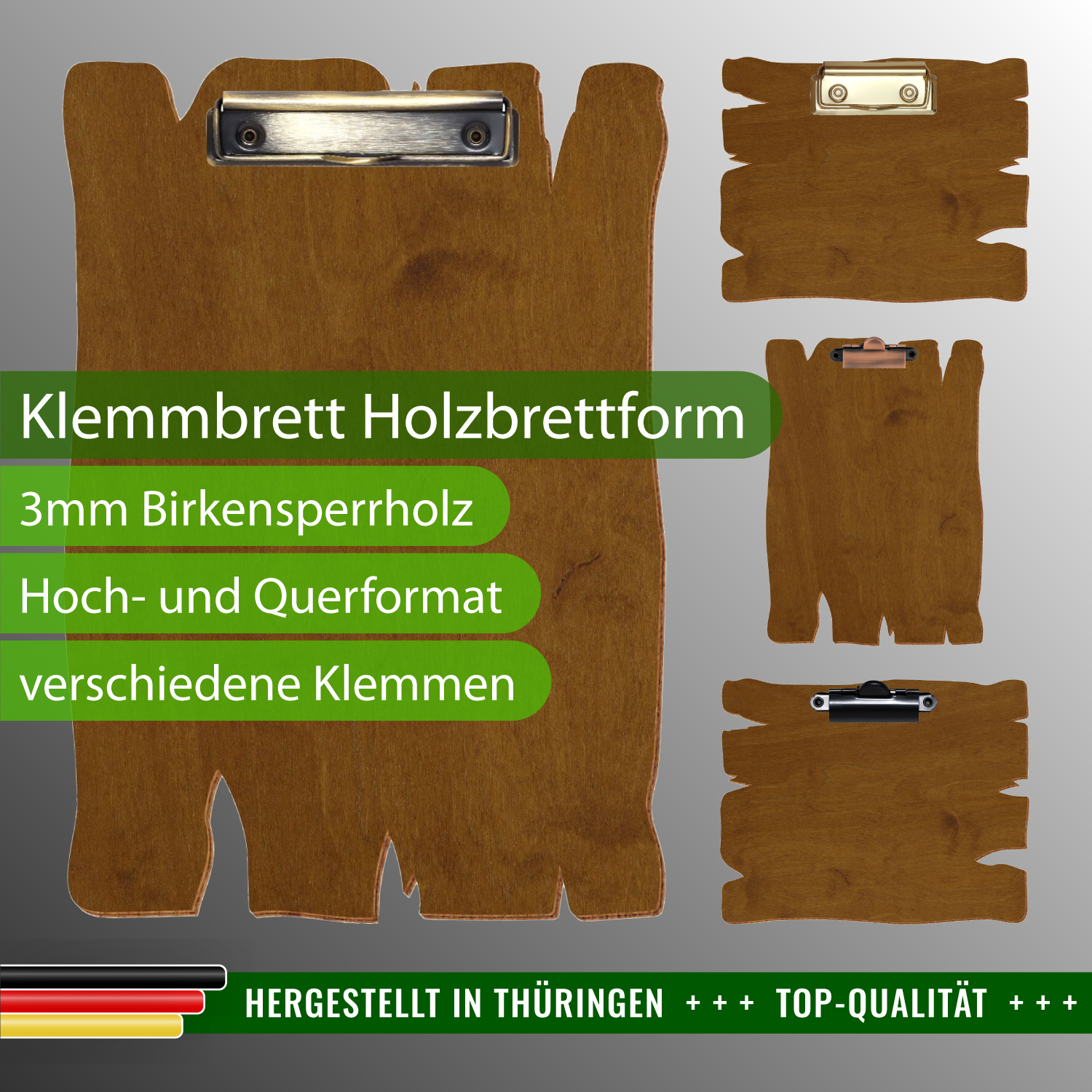 Klemmbrett Holzbrettform Teak