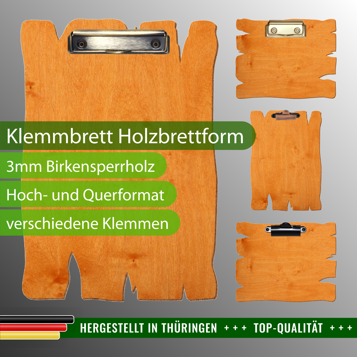 Klemmbrett Holzbrettform Toscana