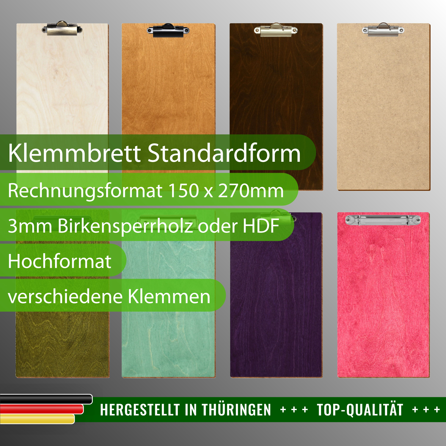 Klemmbrett Standardform im Rechnungsformat