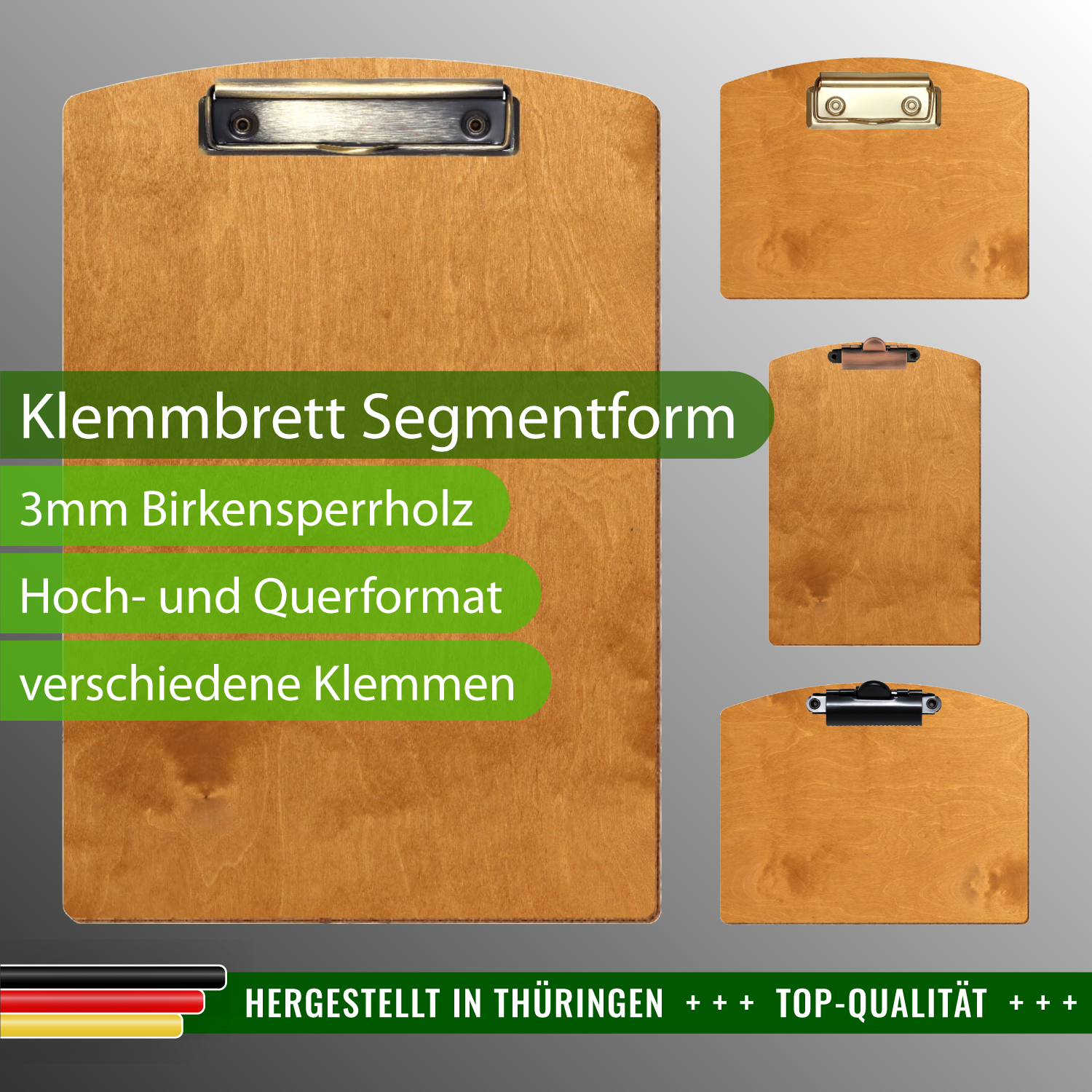 Klemmbrett Segmentform Birnbaum mit Produktinfos