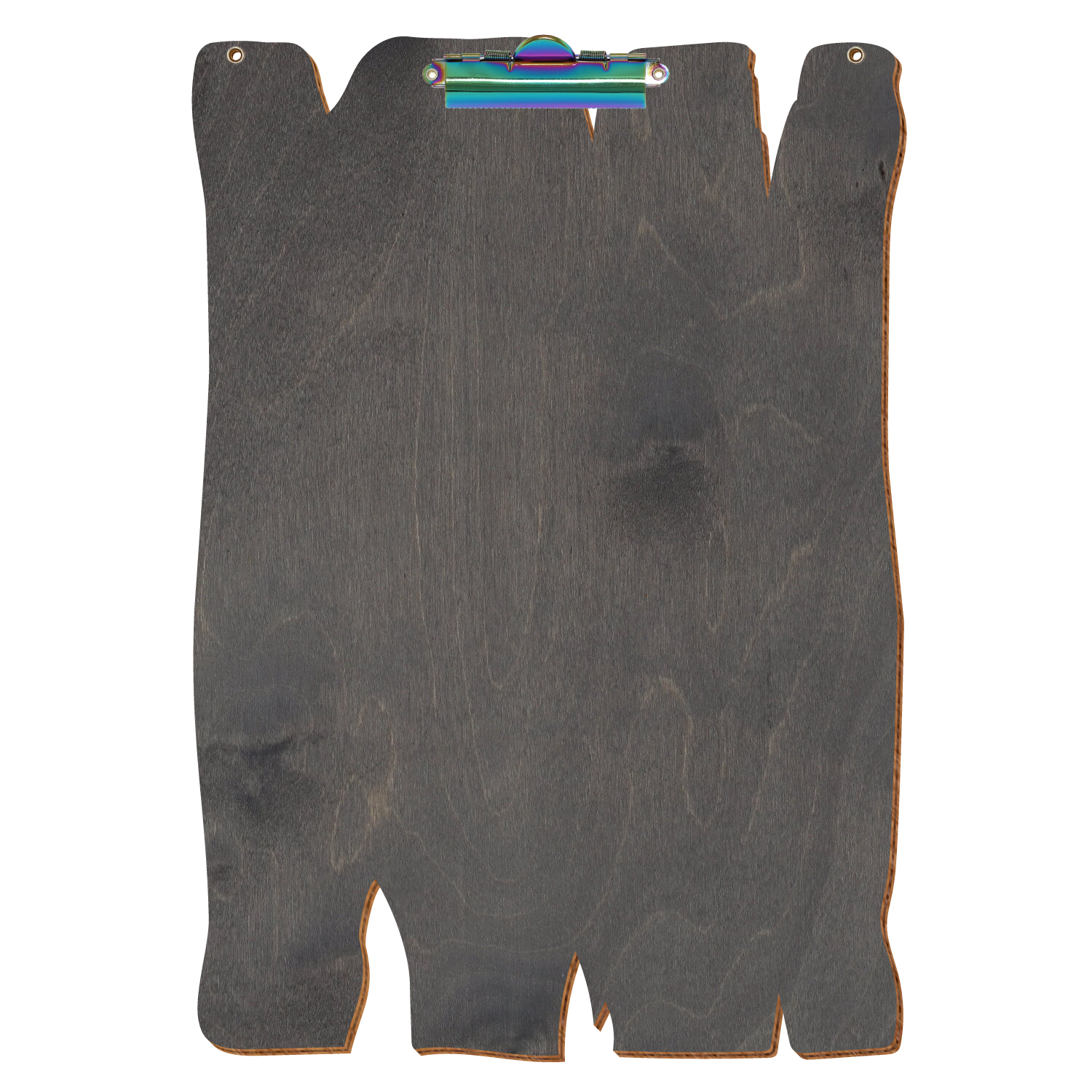 Klemmbrett Holzbrettform mit 2 Ösen Grau A3 hochkant Zahnklemme Regenbogen