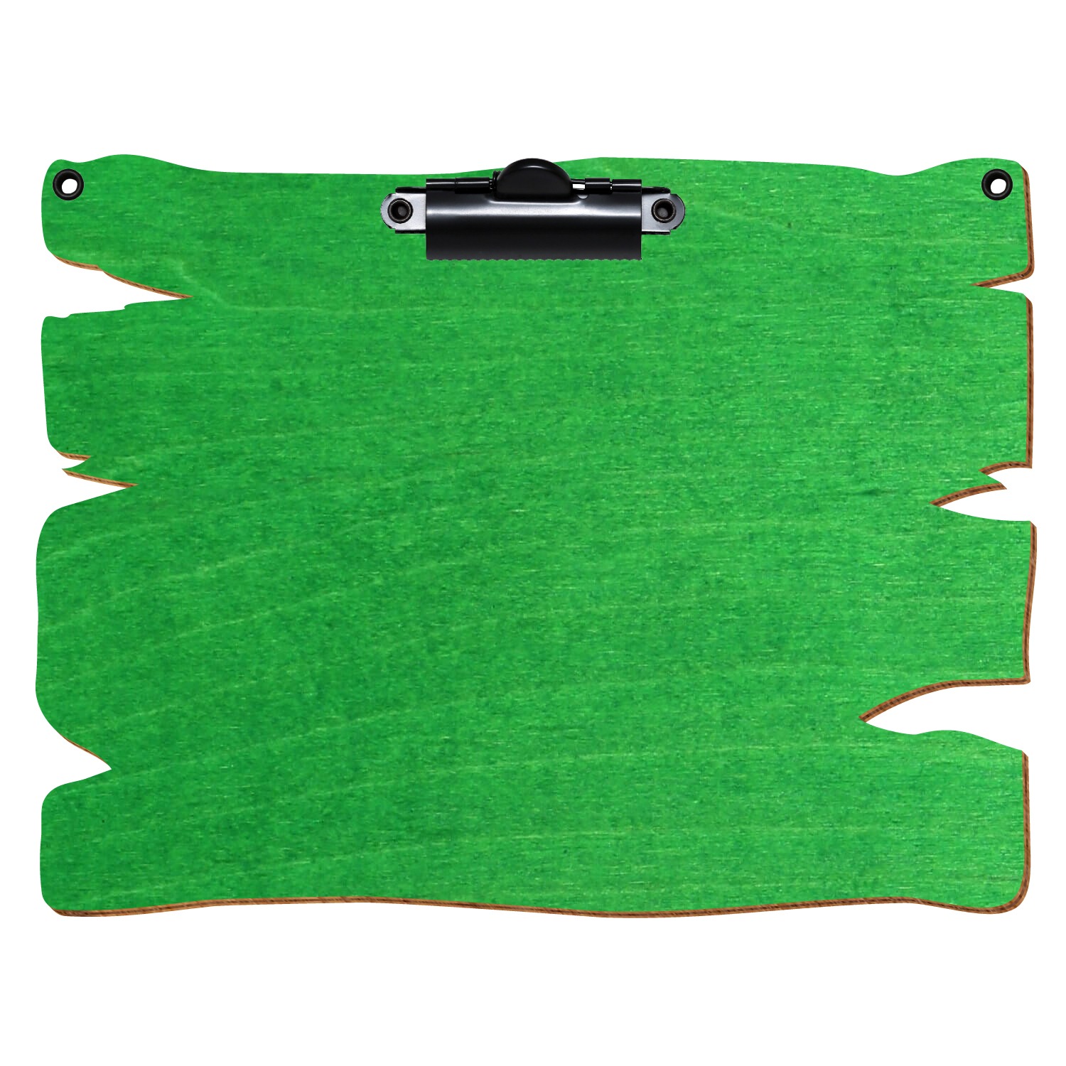 Klemmbrett Holzbrettform mit 2 Ösen Hellgrün A5 querkant Zahnklemme schwarz