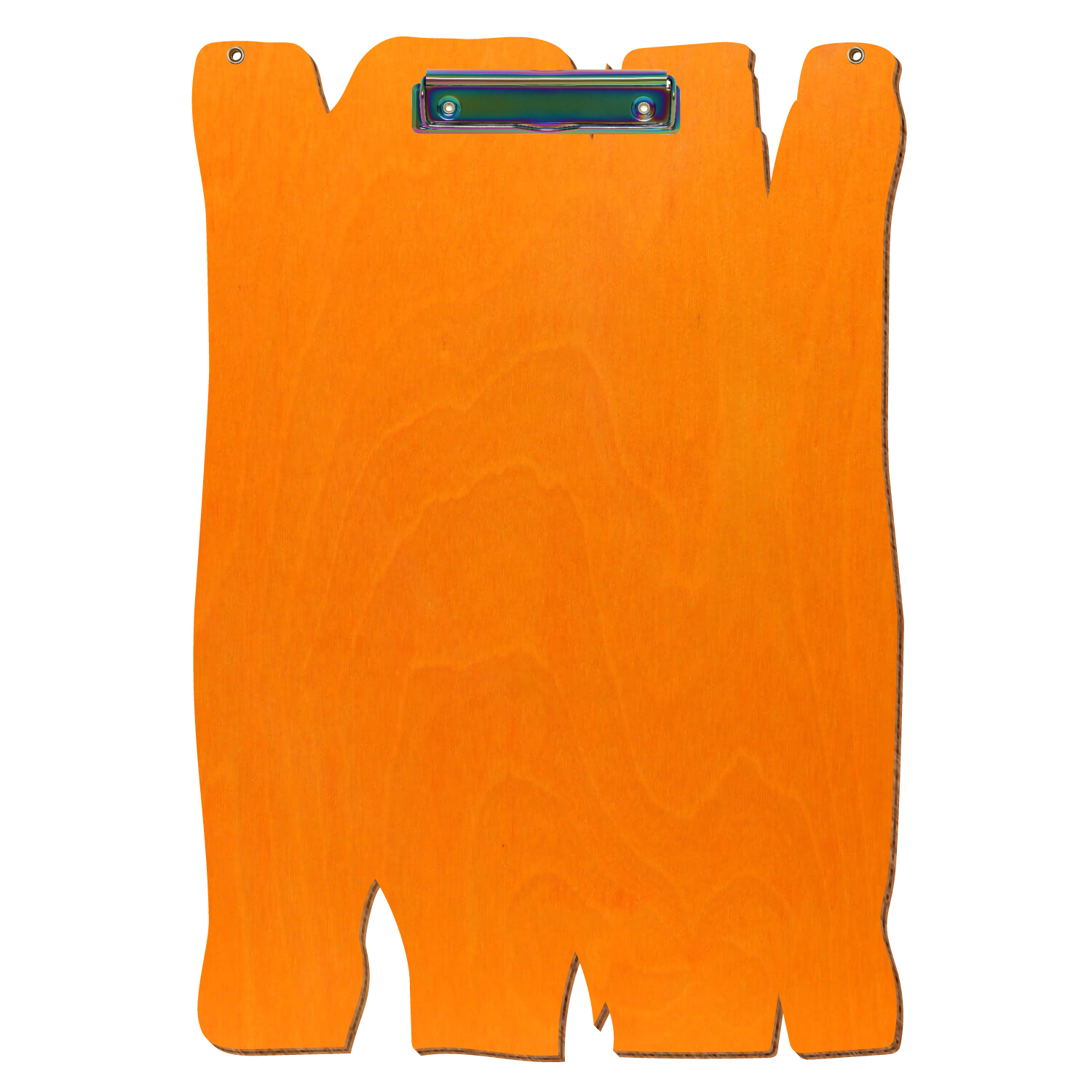 Klemmbrett Holzbrettform mit 2 Ösen Orange A3 hochkant Bügelklemme Regenbogen