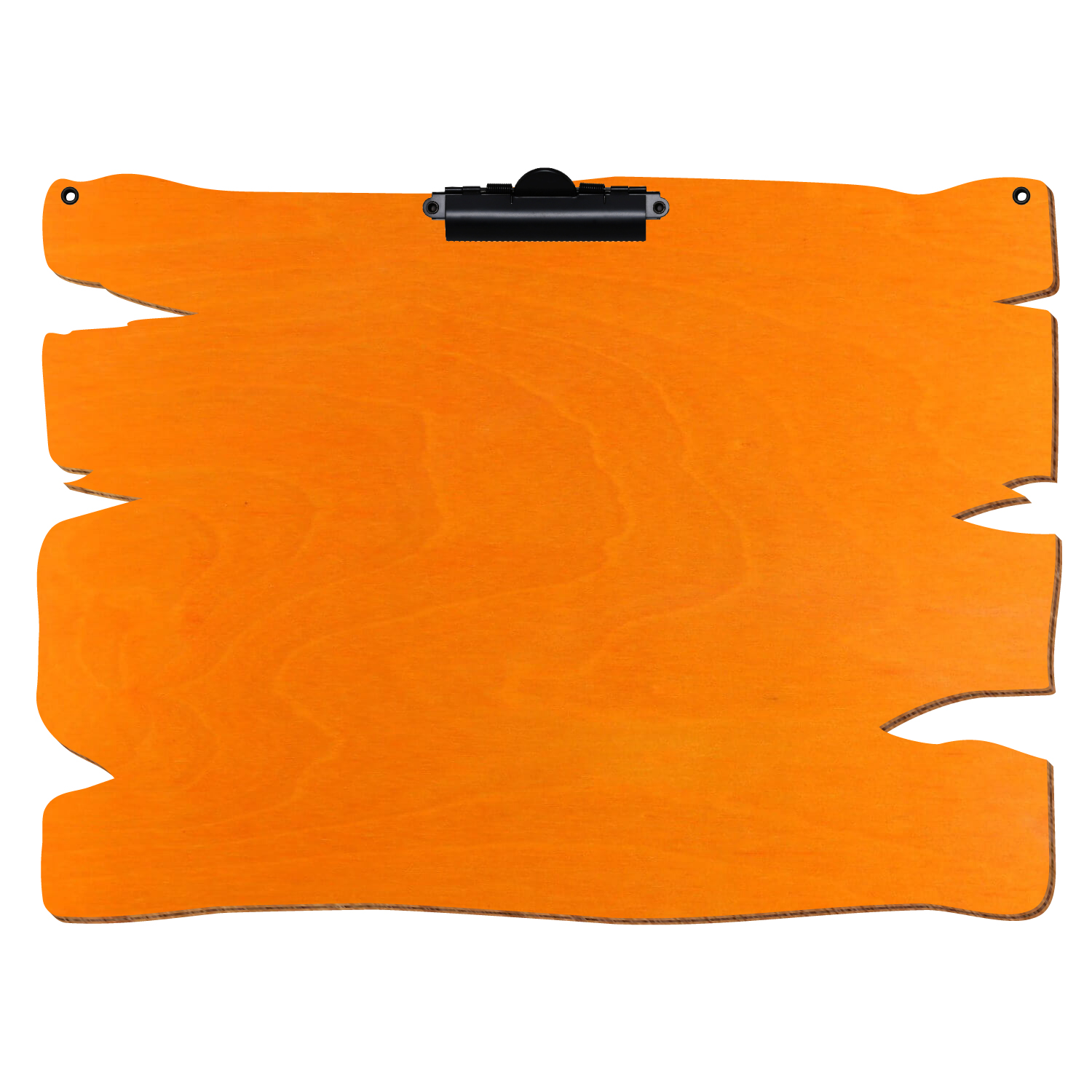 Klemmbrett Holzbrettform mit 2 Ösen Orange A3 querkant Zahnklemme schwarz