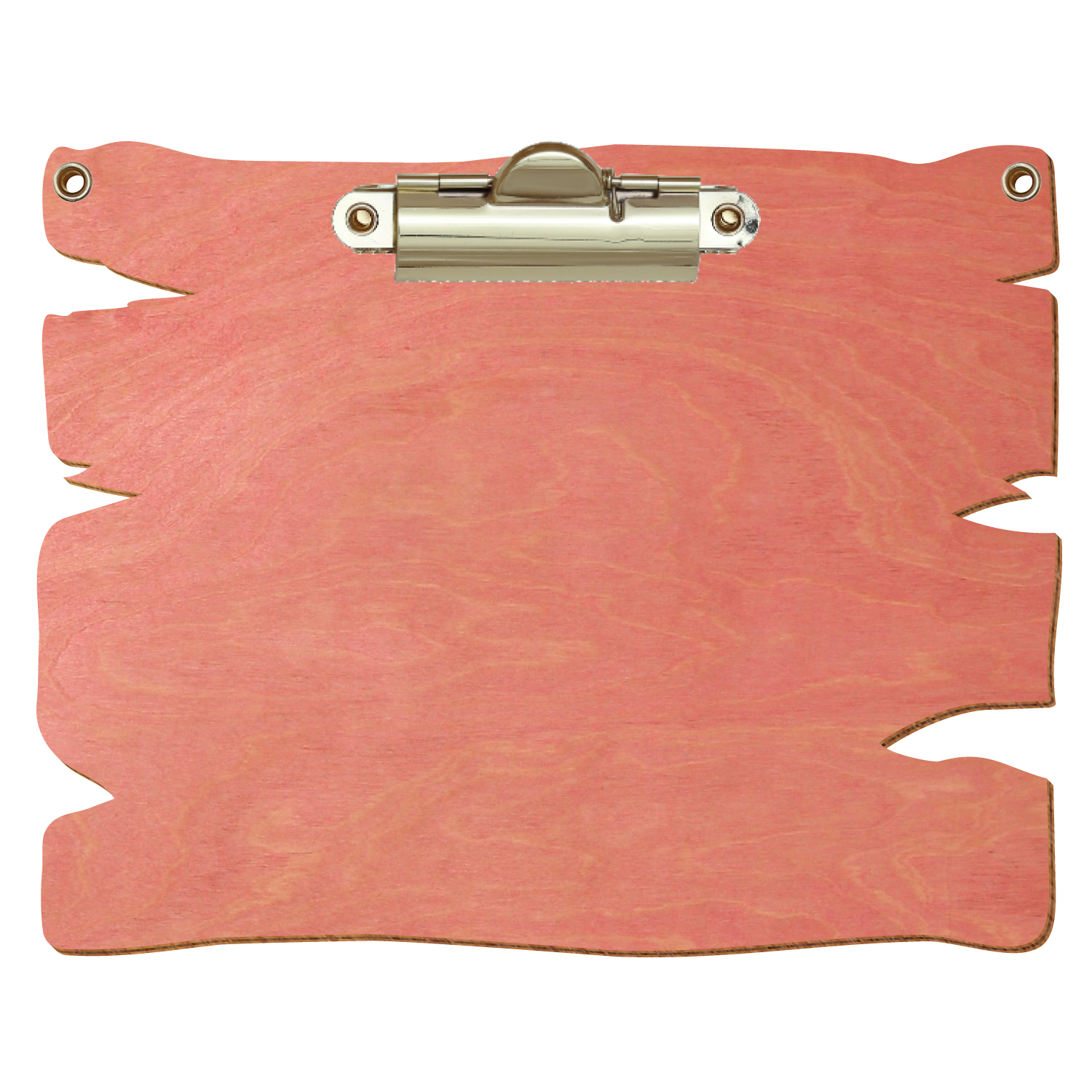 Klemmbrett Holzbrettform mit 2 Ösen Rosa A6 querkant Zahnklemme gold