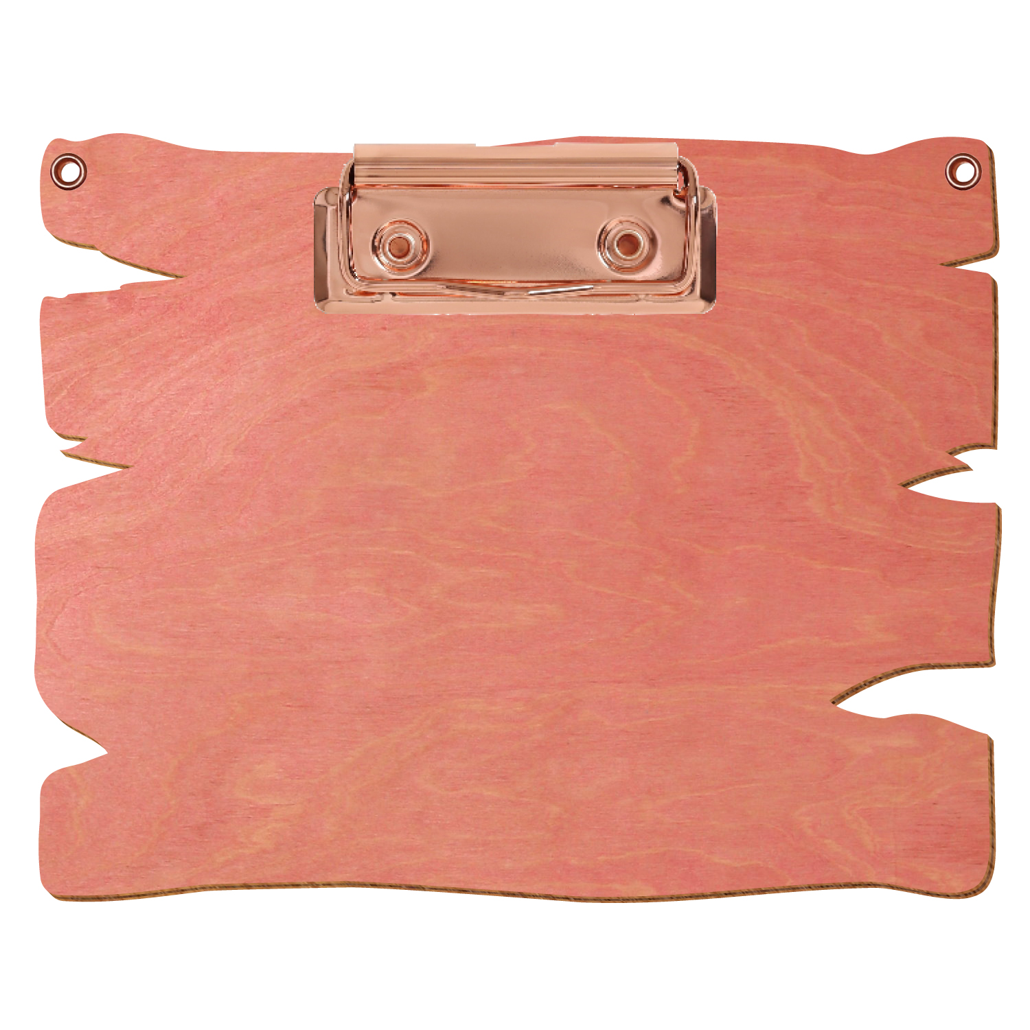 Klemmbrett Holzbrettform mit 2 Ösen Rosa A6 querkant Bügelklemme roségold
