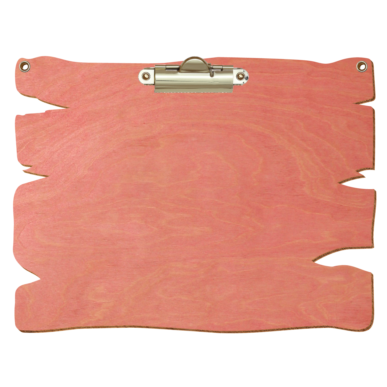 Klemmbrett Holzbrettform mit 2 Ösen Rosa A5 querkant Zahnklemme gold