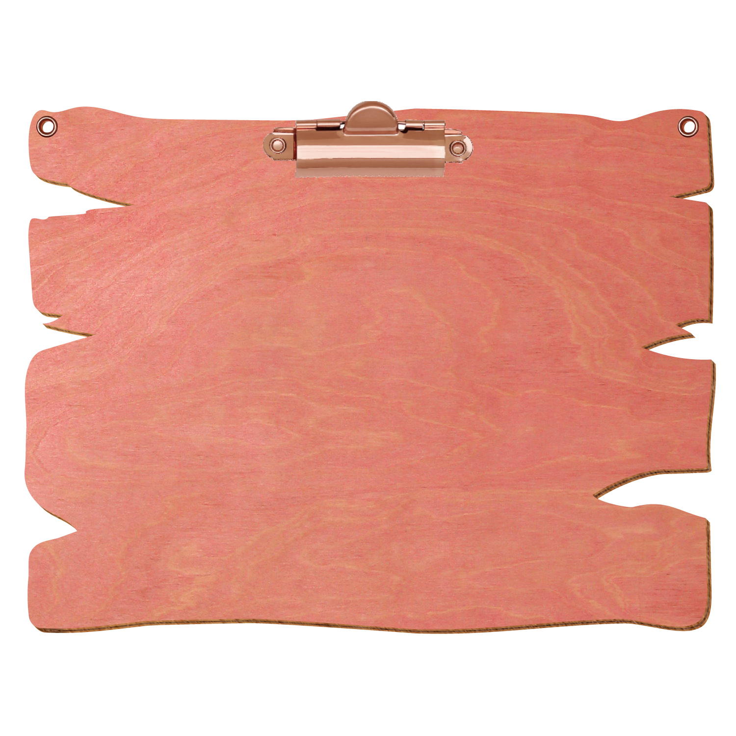 Klemmbrett Holzbrettform mit 2 Ösen Rosa A5 querkant Zahnklemme roségold