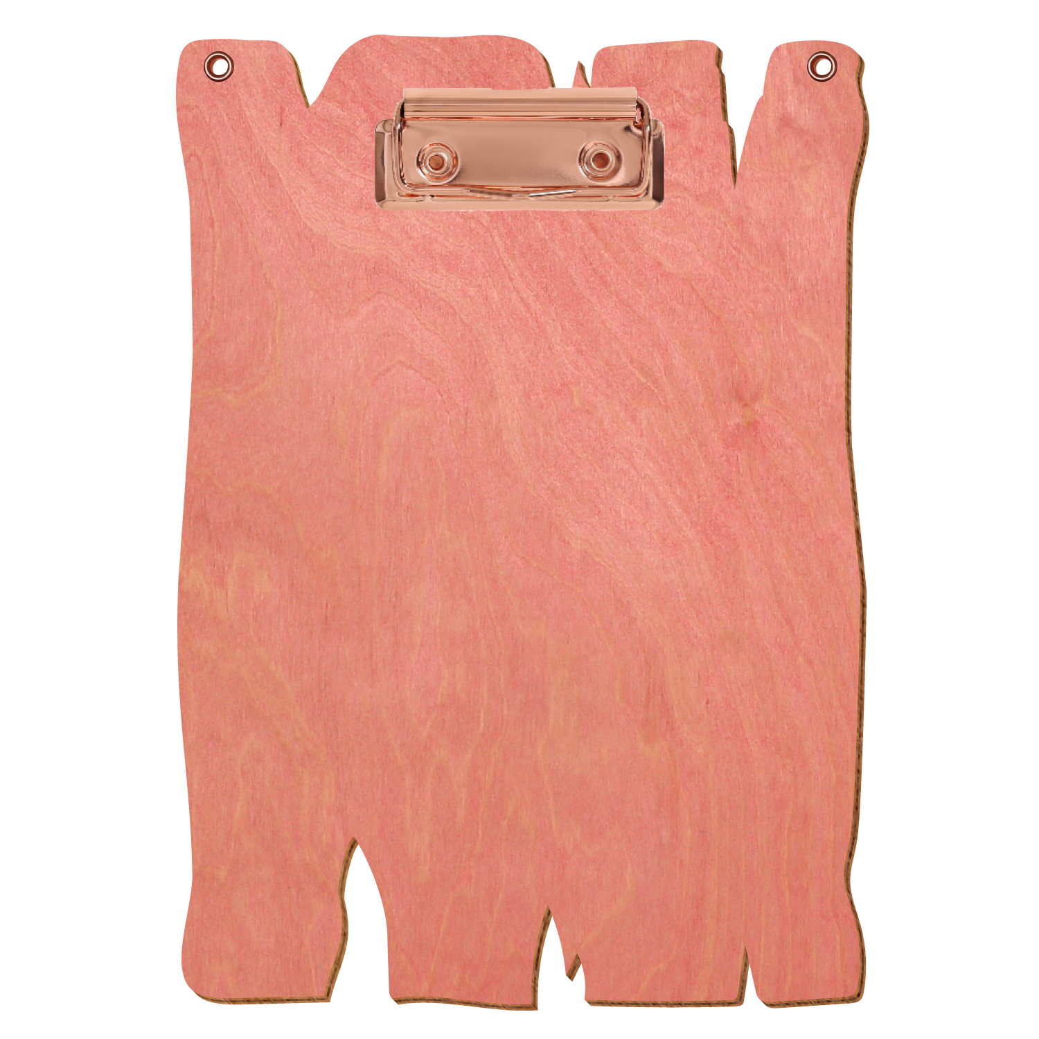 Klemmbrett Holzbrettform mit 2 Ösen Rosa A5 hochkant Bügelklemme roségold