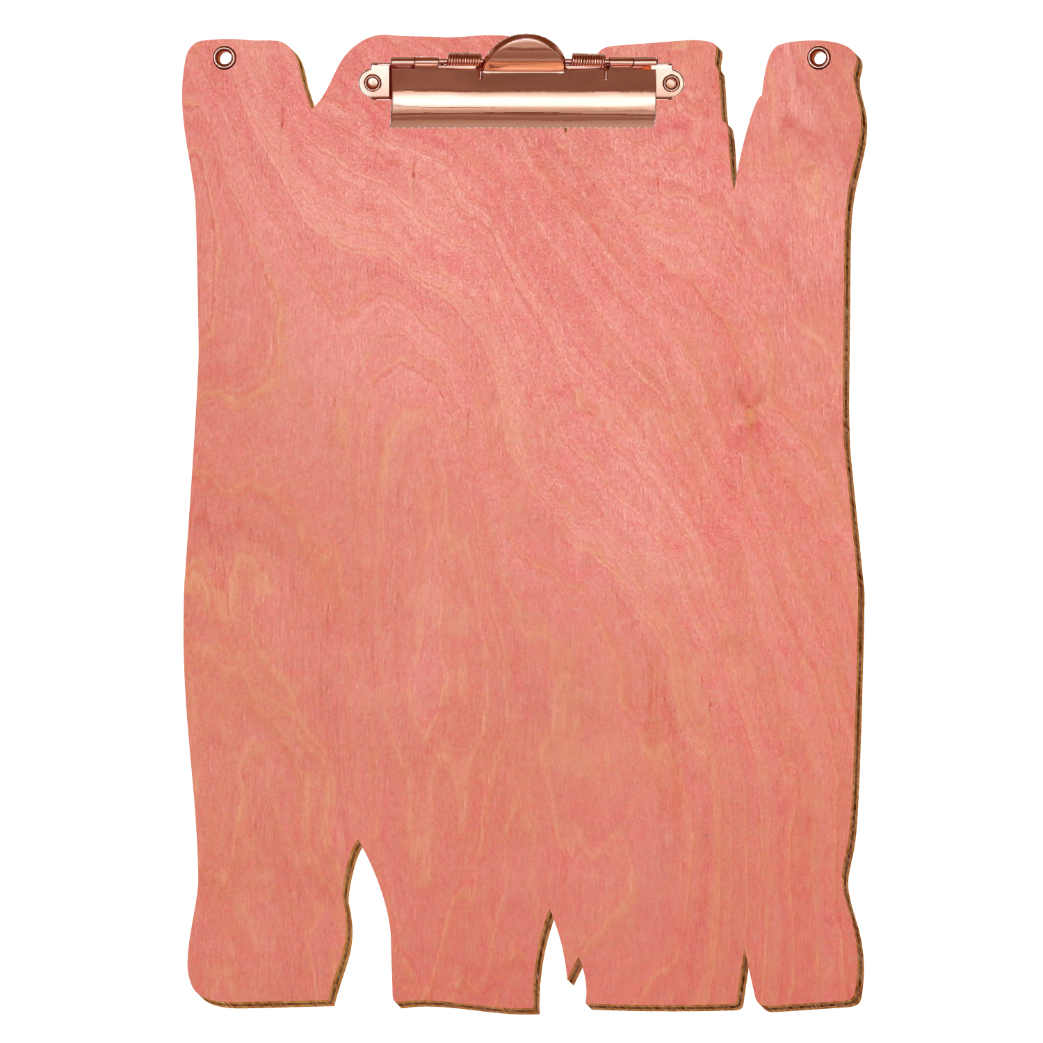 Klemmbrett Holzbrettform mit 2 Ösen Rosa A4 hochkant Zahnklemme roségold