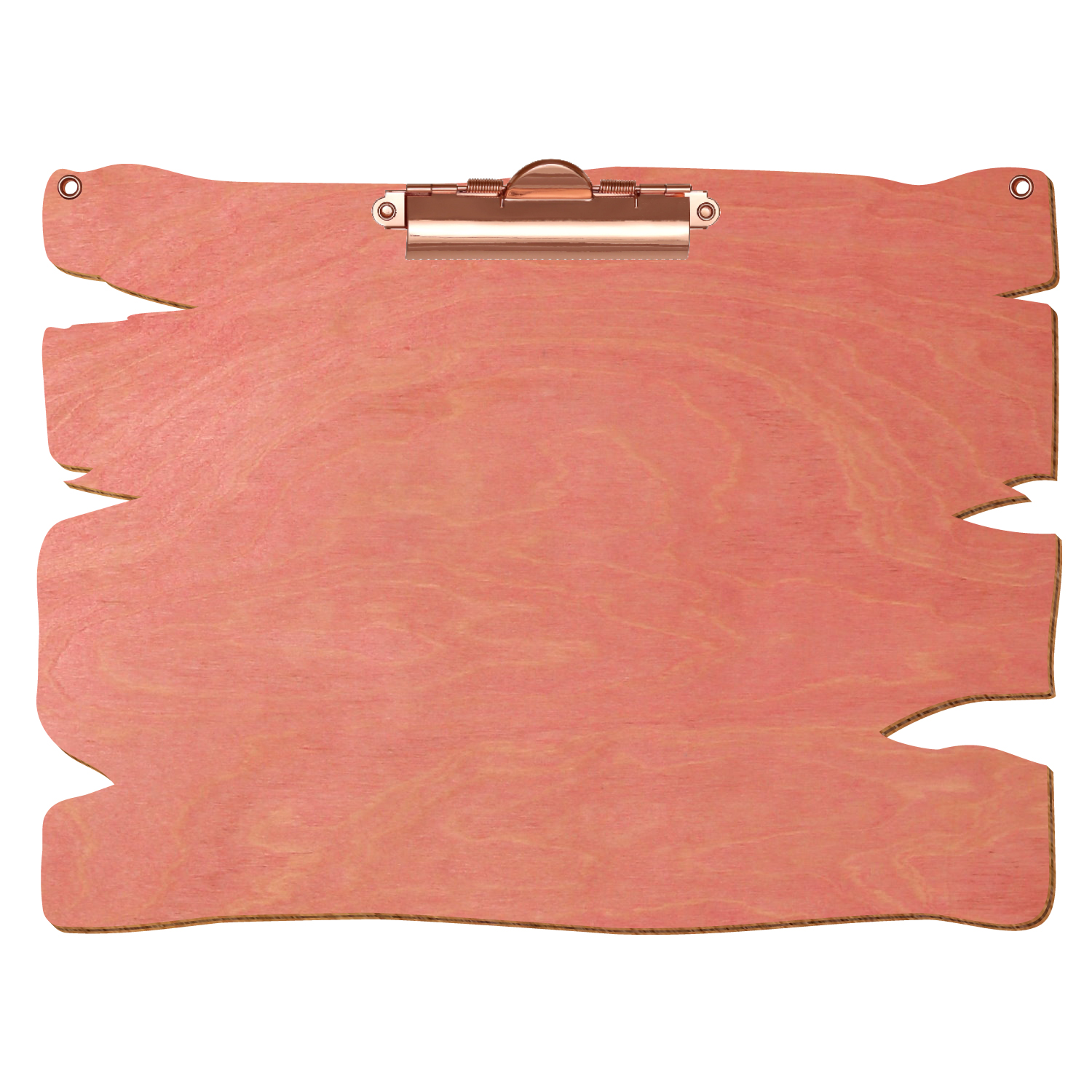 Klemmbrett Holzbrettform mit 2 Ösen Rosa A4 querkant Zahnklemme roségold