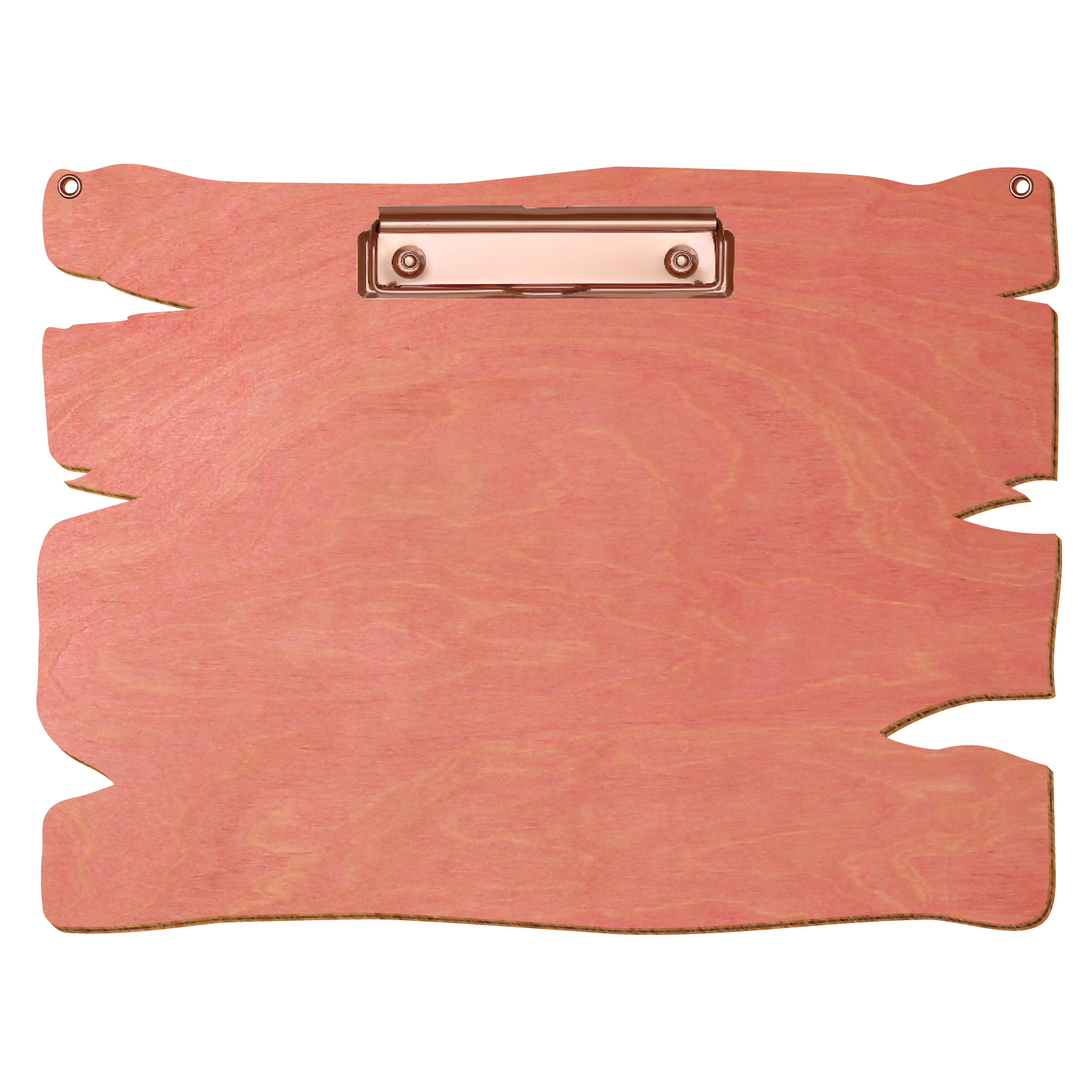Klemmbrett Holzbrettform mit 2 Ösen Rosa A4 querkant Bügelklemme roségold