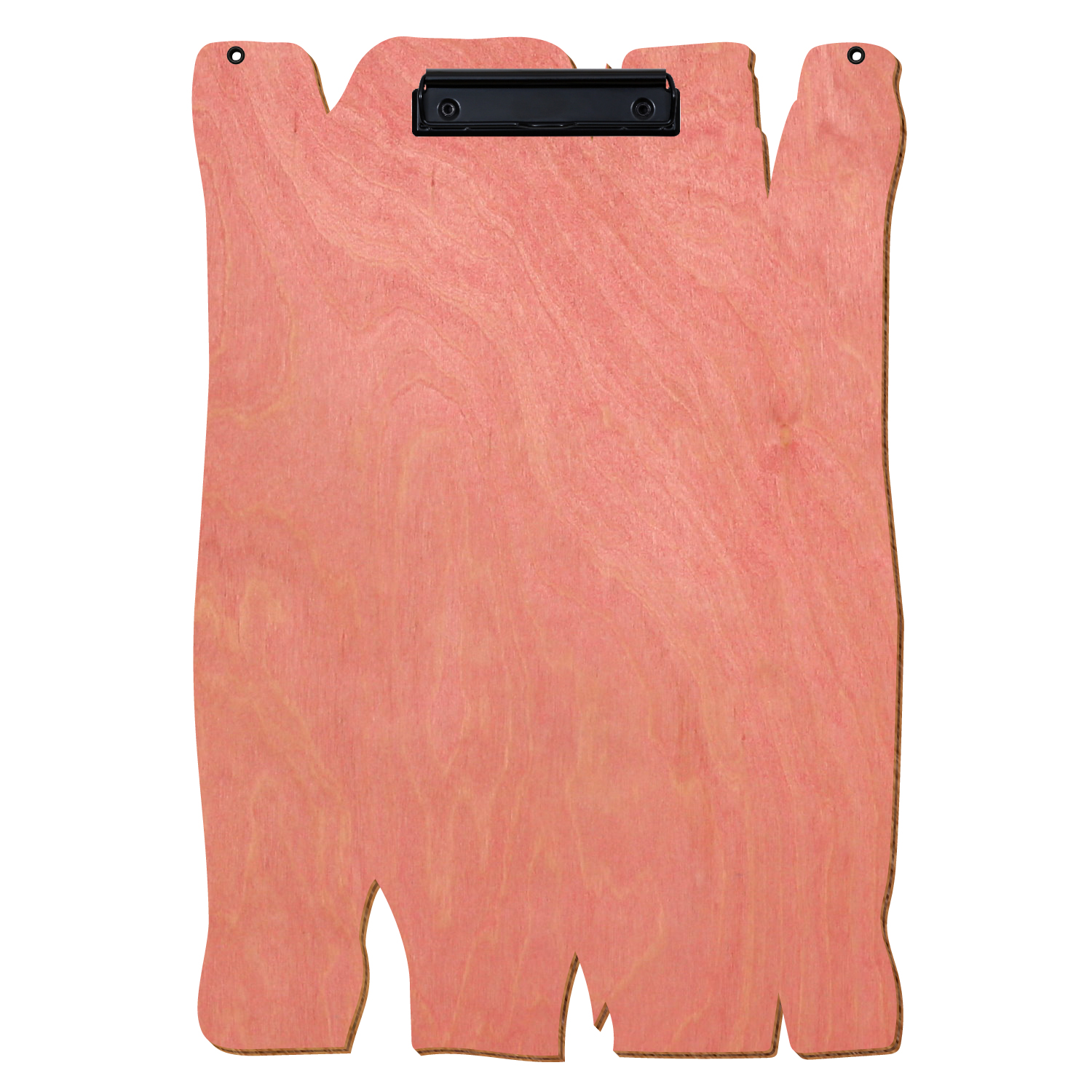 Klemmbrett Holzbrettform mit 2 Ösen Rosa A3 hochkant Bügelklemme schwarz