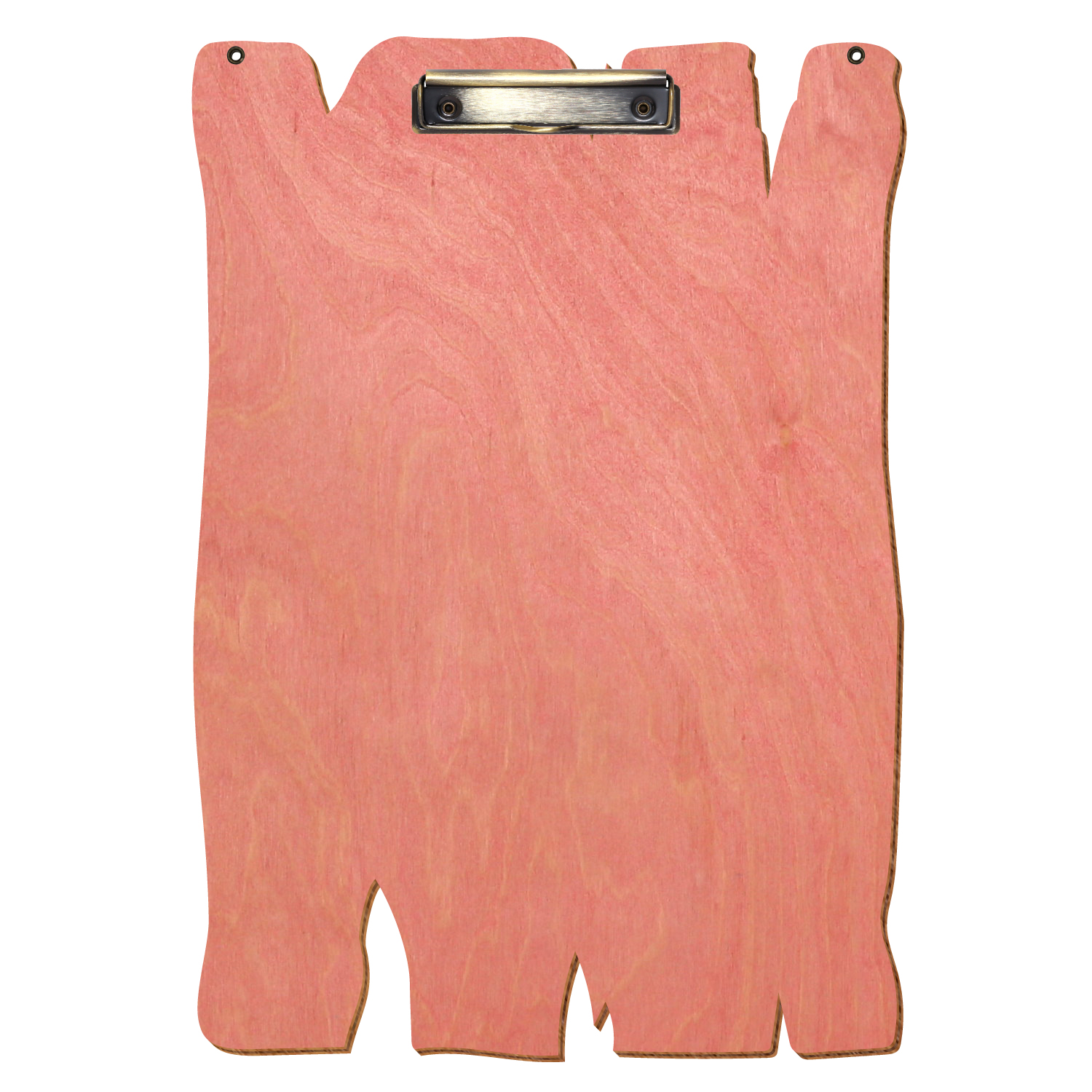 Klemmbrett Holzbrettform mit 2 Ösen Rosa A3 hochkant Bügelklemme antik