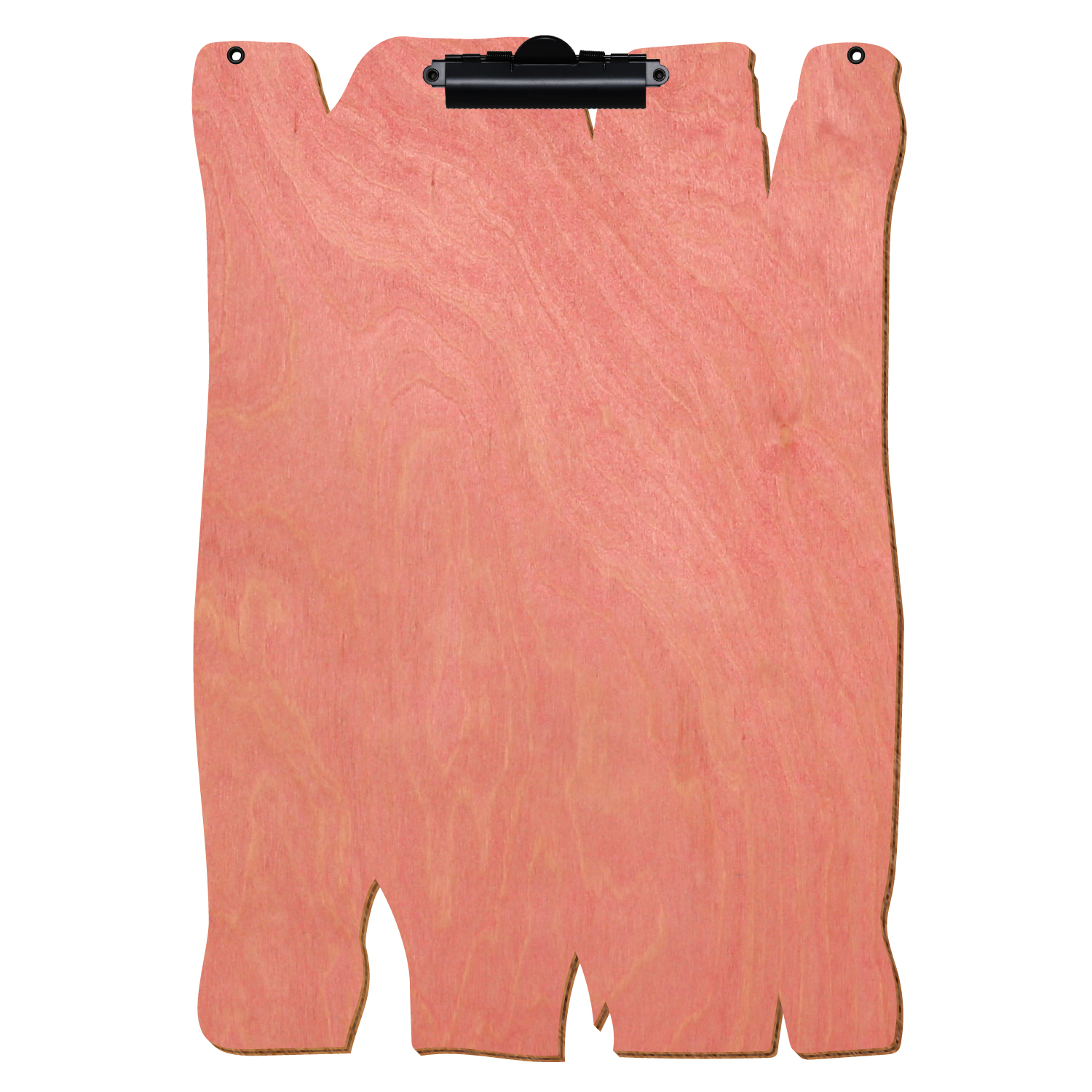 Klemmbrett Holzbrettform mit 2 Ösen Rosa A3 hochkant Zahnklemme schwarz