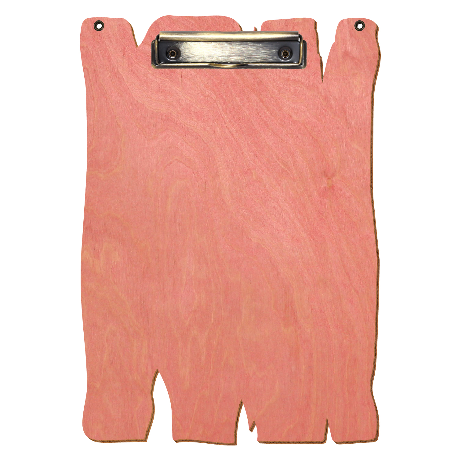 Klemmbrett Holzbrettform mit 2 Ösen Rosa A4 hochkant Bügelklemme antik