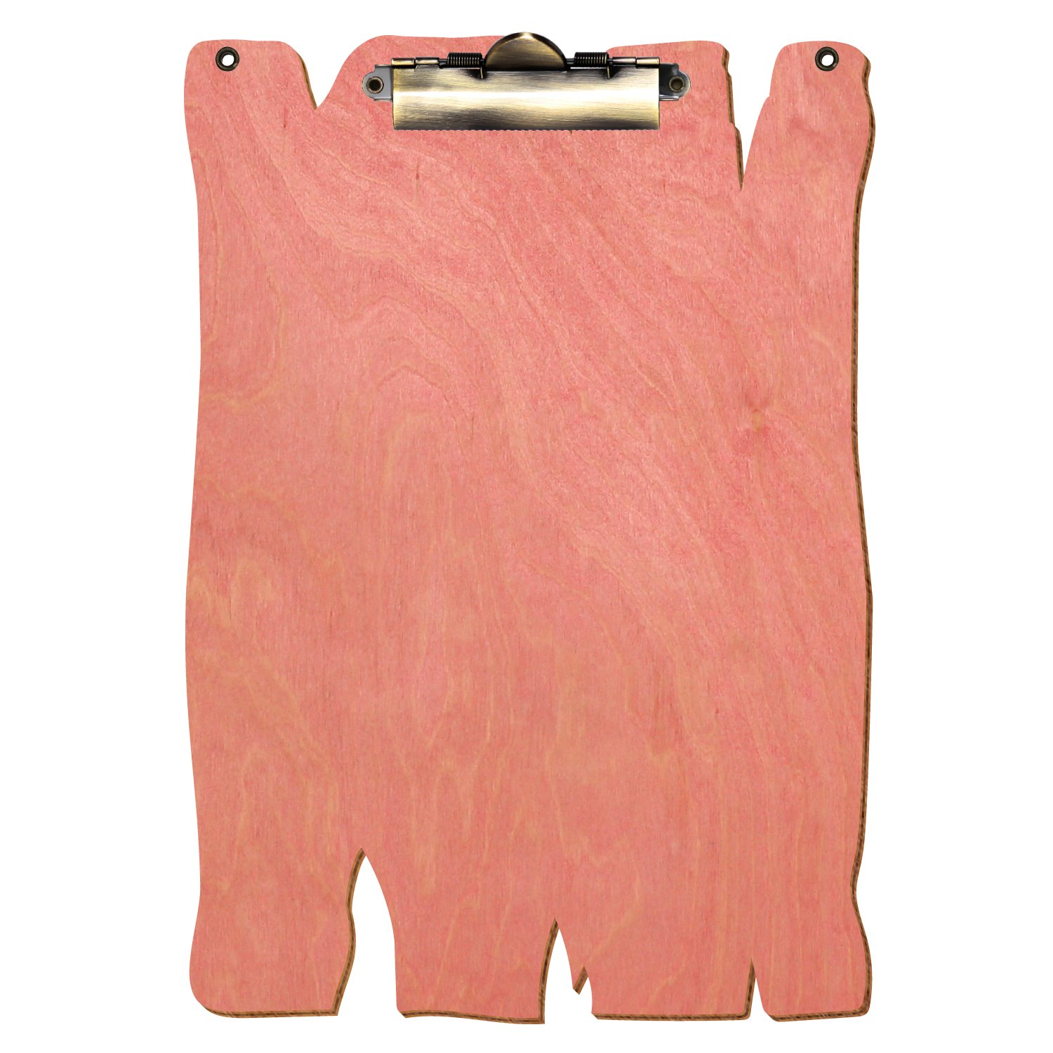 Klemmbrett Holzbrettform mit 2 Ösen Rosa A4 hochkant Zahnklemme antik