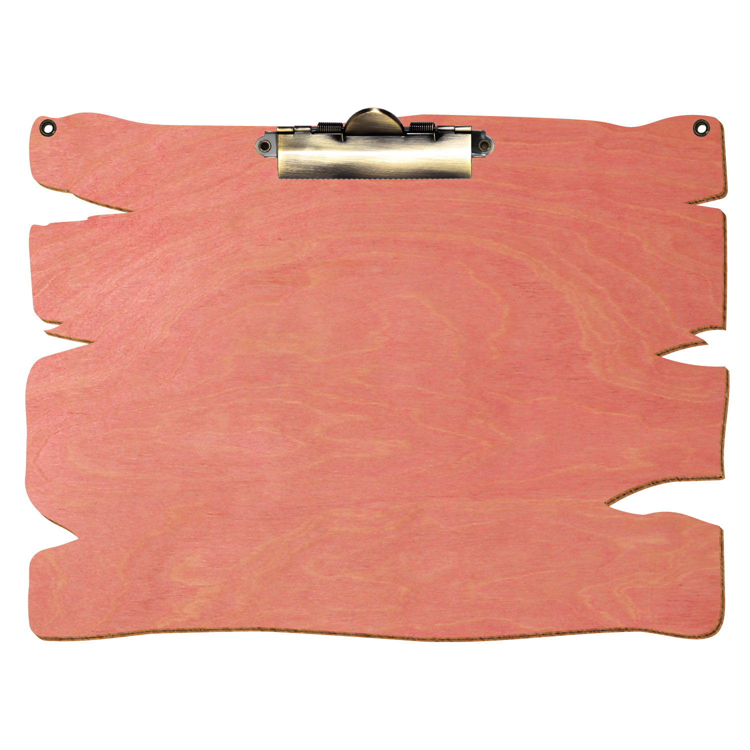 Klemmbrett Holzbrettform mit 2 Ösen Rosa A4 querkant Zahnklemme antik