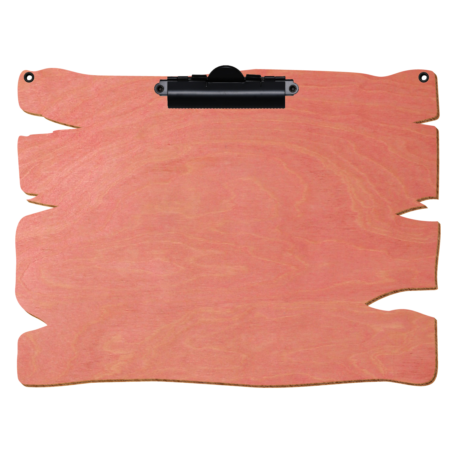 Klemmbrett Holzbrettform mit 2 Ösen Rosa A4 querkant Zahnklemme schwarz