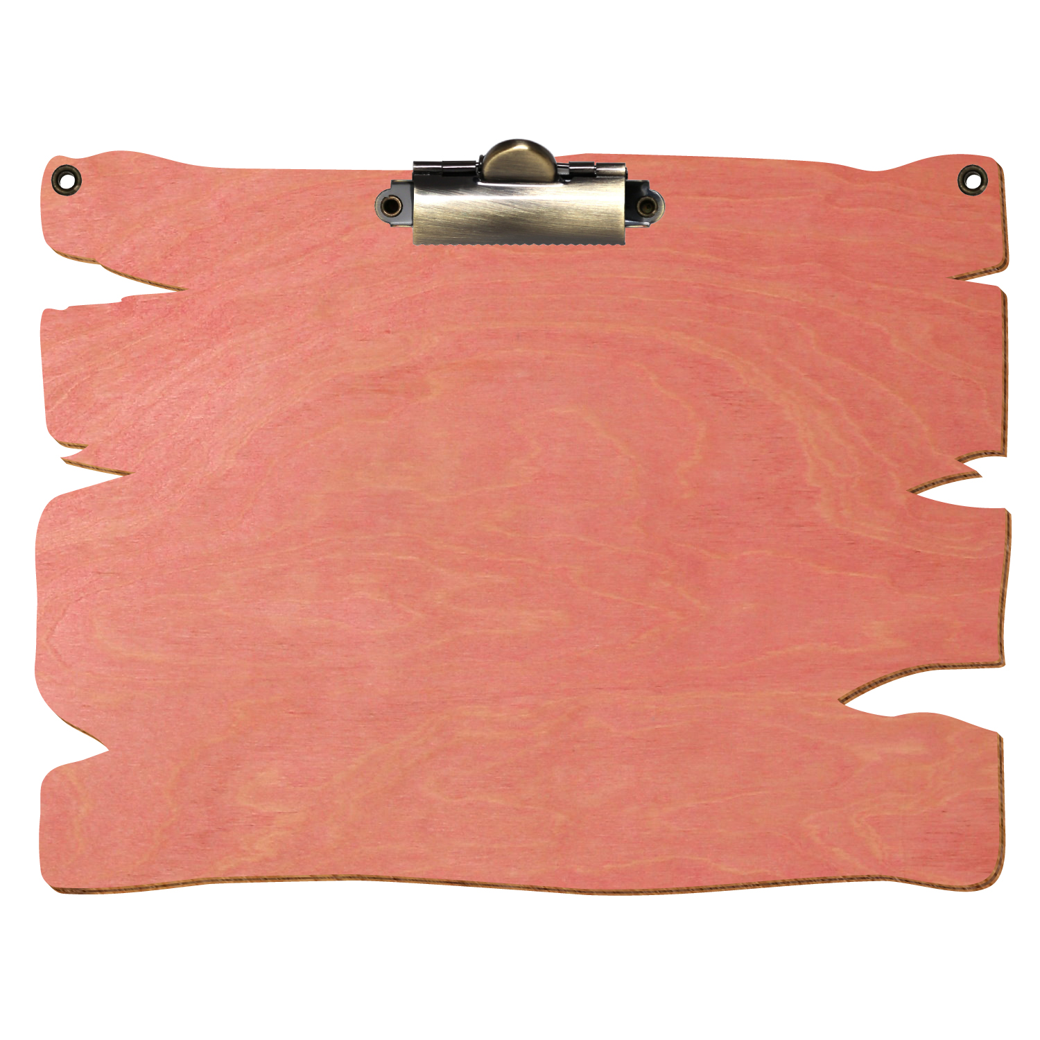 Klemmbrett Holzbrettform mit 2 Ösen Rosa A5 querkant Zahnklemme antik