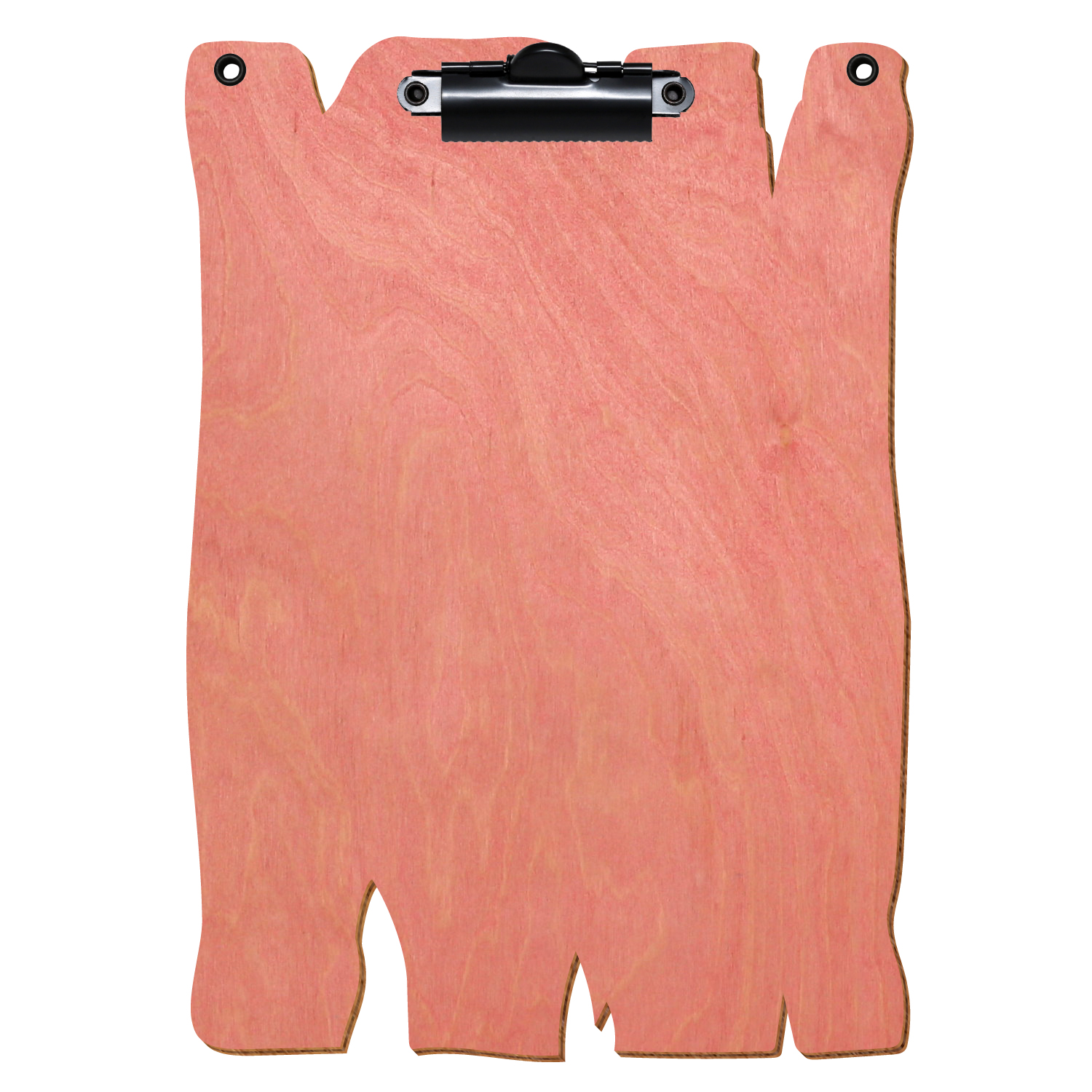 Klemmbrett Holzbrettform mit 2 Ösen Rosa A5 hochkant Zahnklemme schwarz