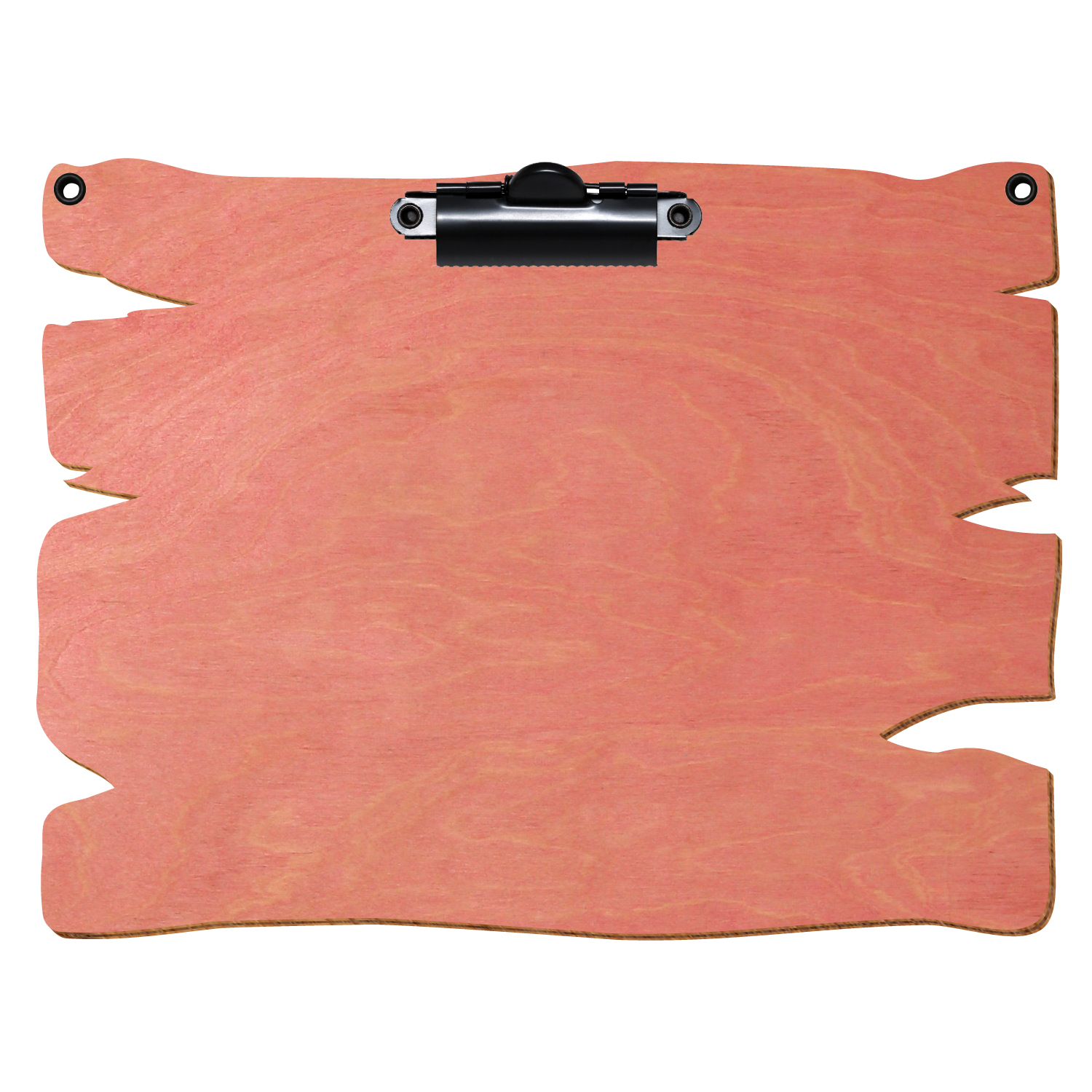 Klemmbrett Holzbrettform mit 2 Ösen Rosa A5 querkant Zahnklemme schwarz