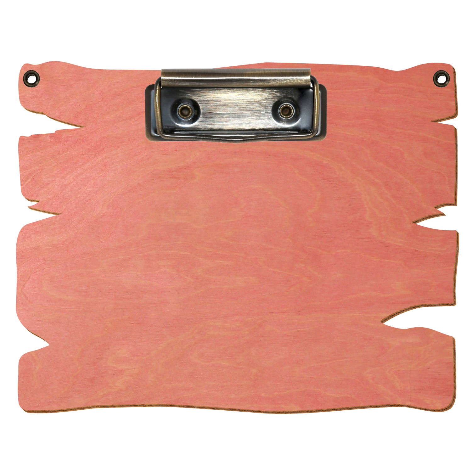 Klemmbrett Holzbrettform mit 2 Ösen Rosa A6 querkant Bügelklemme antik