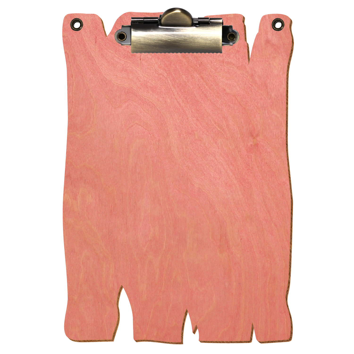 Klemmbrett Holzbrettform mit 2 Ösen Rosa A6 hochkant Zahnklemme antik