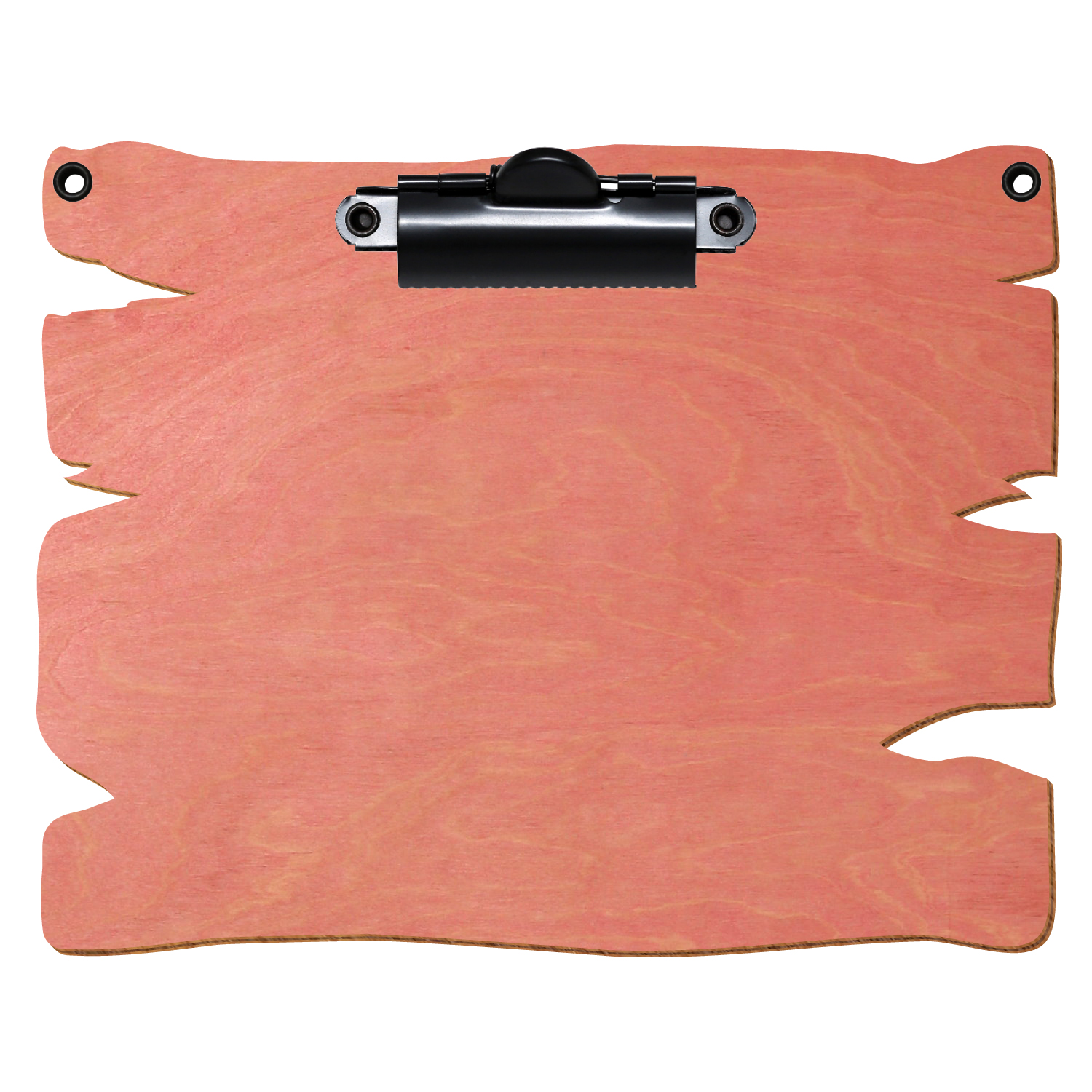 Klemmbrett Holzbrettform mit 2 Ösen Rosa A6 querkant Zahnklemme schwarz