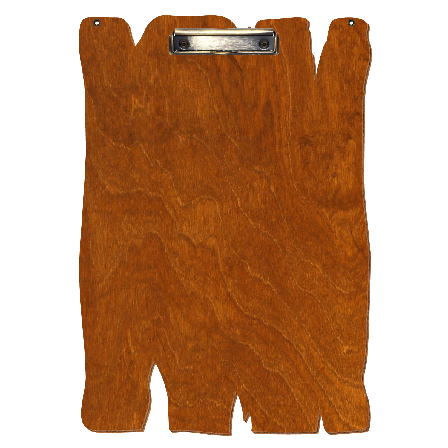 Klemmbrett Holzbrettform mit 2 Ösen Rum A3 hochkant Bügelklemme antik