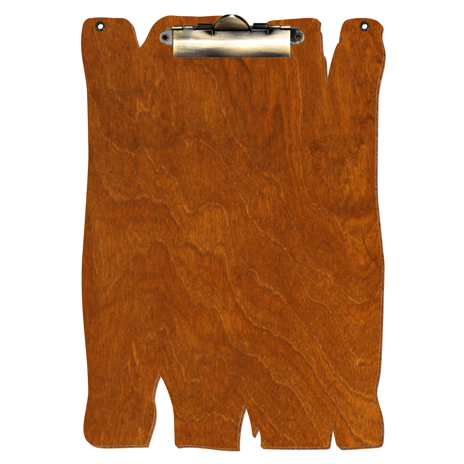 Klemmbrett Holzbrettform mit 2 Ösen Rum A4 hochkant Zahnklemme antik