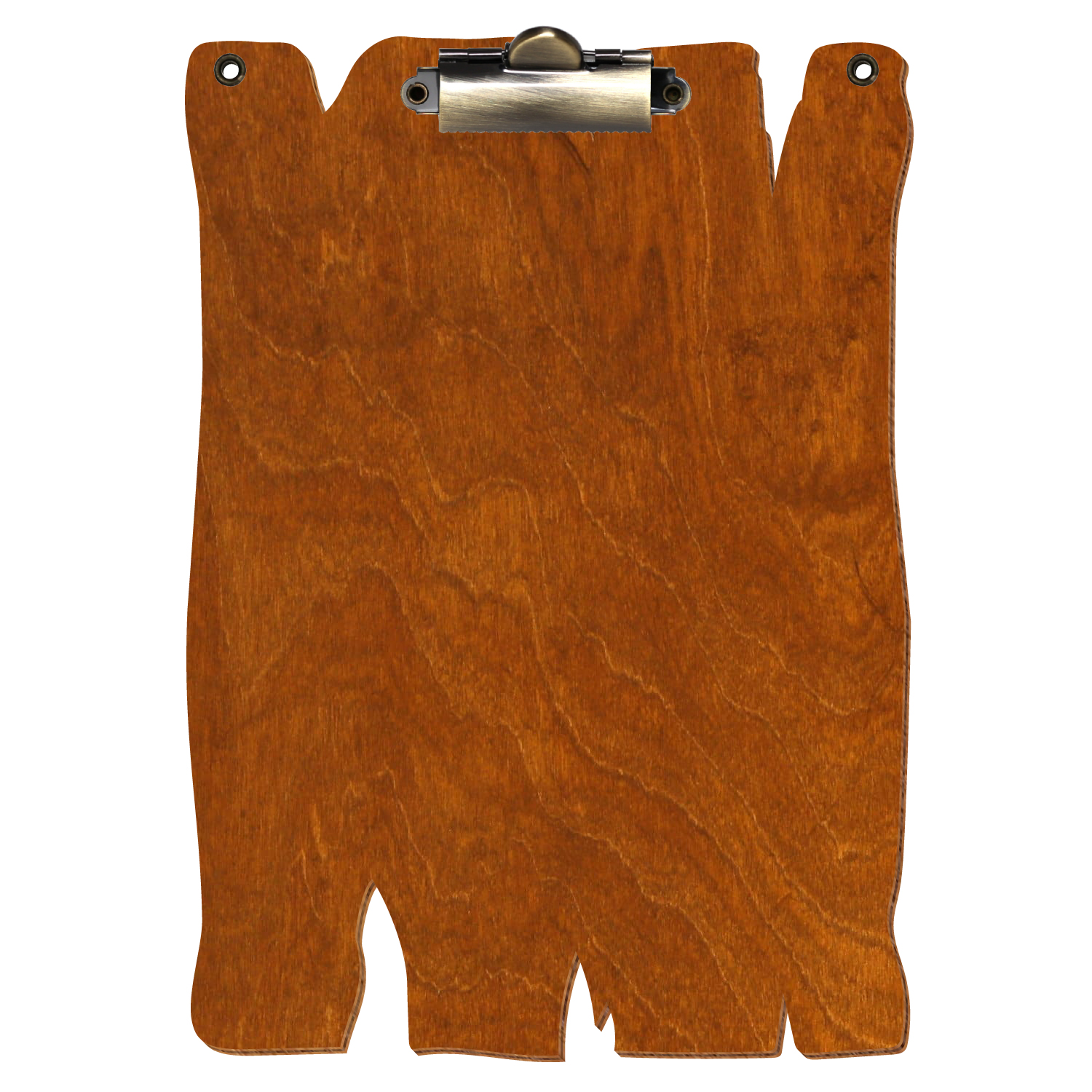 Klemmbrett Holzbrettform mit 2 Ösen Rum A5 hochkant Zahnklemme antik