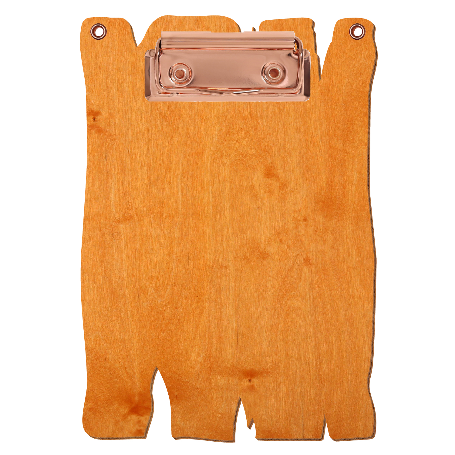 Klemmbrett Holzbrettform mit 2 Ösen Toscana A6 hochkant Bügelklemme roségold