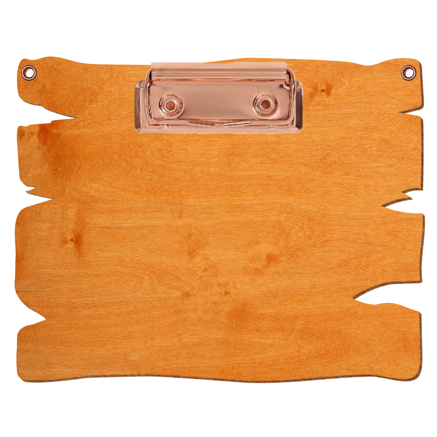 Klemmbrett Holzbrettform mit 2 Ösen Toscana A6 querkant Bügelklemme roségold