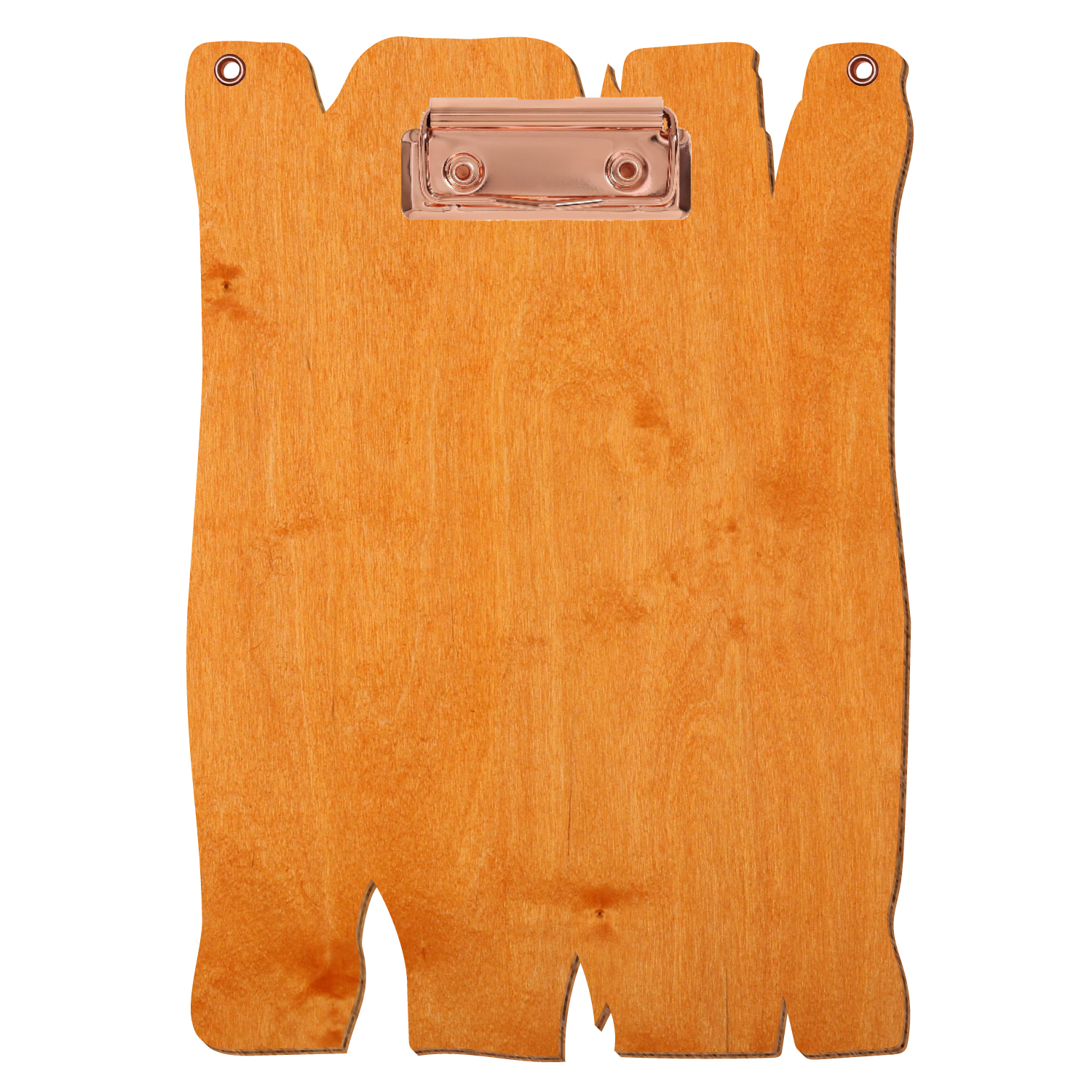 Klemmbrett Holzbrettform mit 2 Ösen Toscana A5 hochkant Bügelklemme roségold