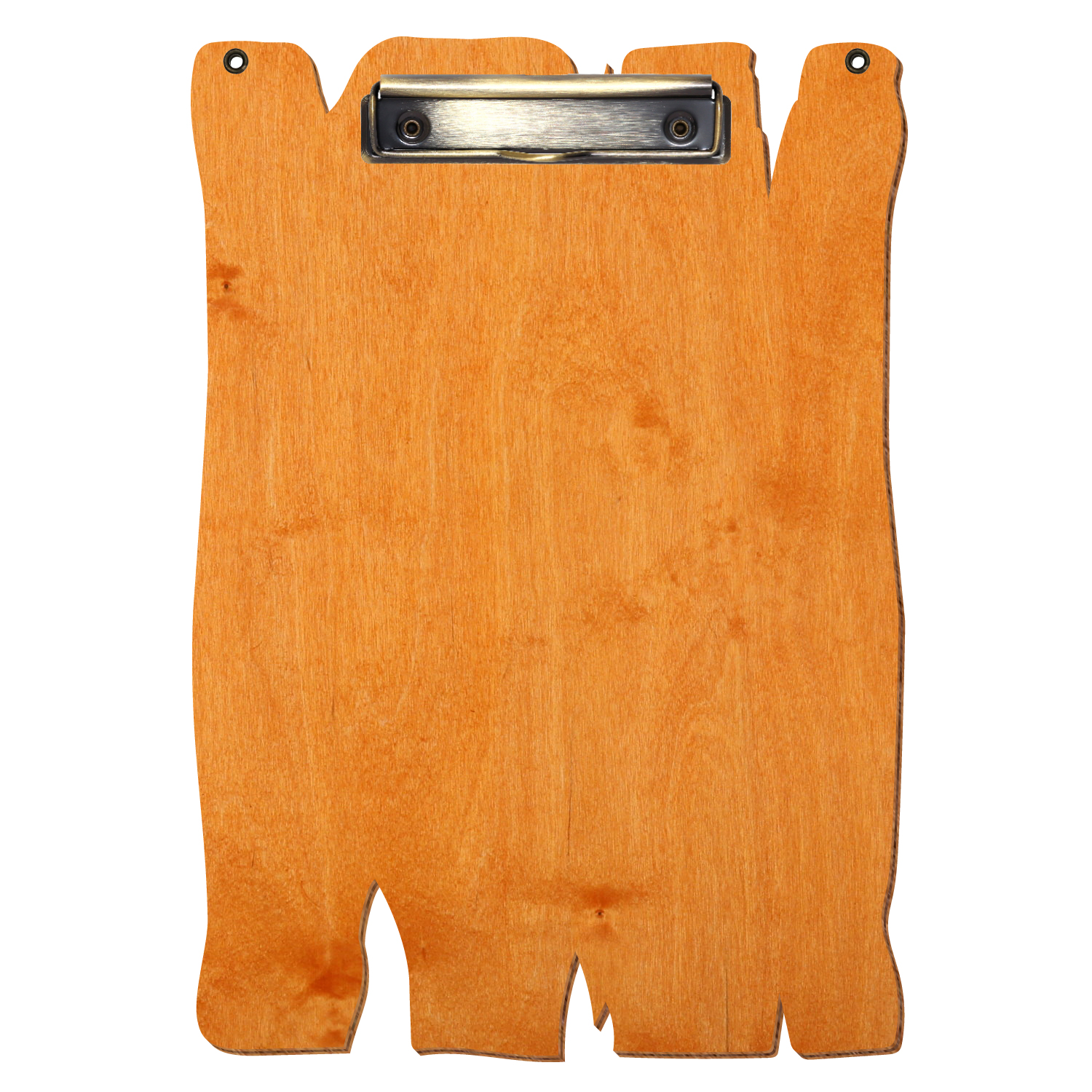 Klemmbrett Holzbrettform mit 2 Ösen Toscana A4 hochkant Bügelklemme antik