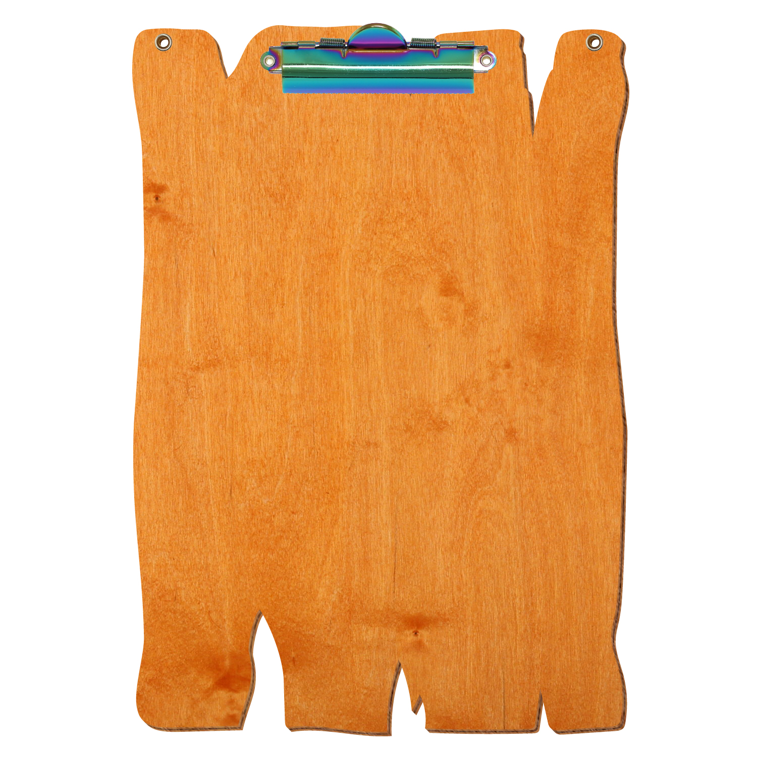 Klemmbrett Holzbrettform mit 2 Ösen Toscana A4 hochkant Zahnklemme Regenbogen