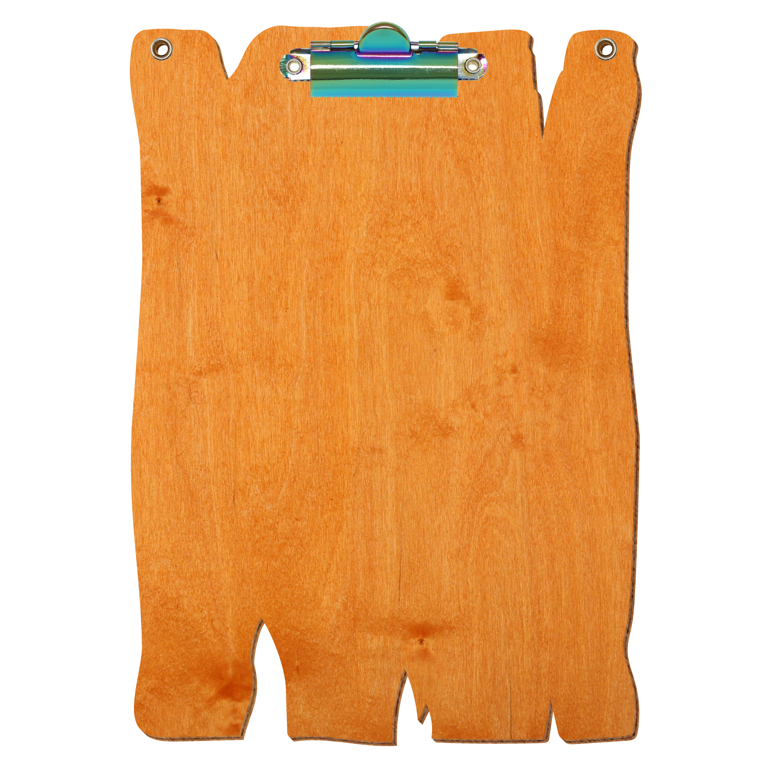 Klemmbrett Holzbrettform mit 2 Ösen Toscana A5 hochkant Zahnklemme Regenbogen