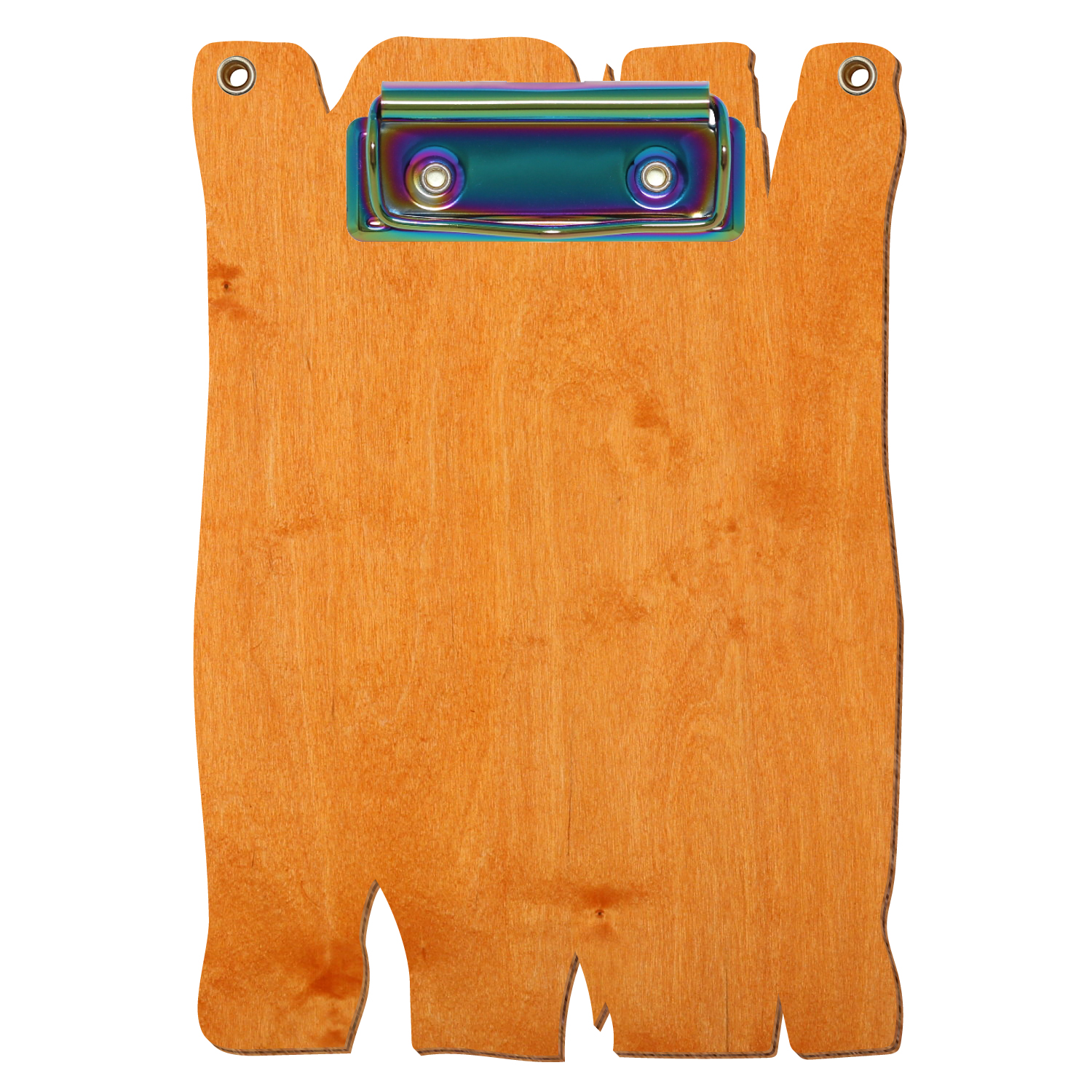 Klemmbrett Holzbrettform mit 2 Ösen Toscana A6 hochkant Bügelklemme Regenbogen