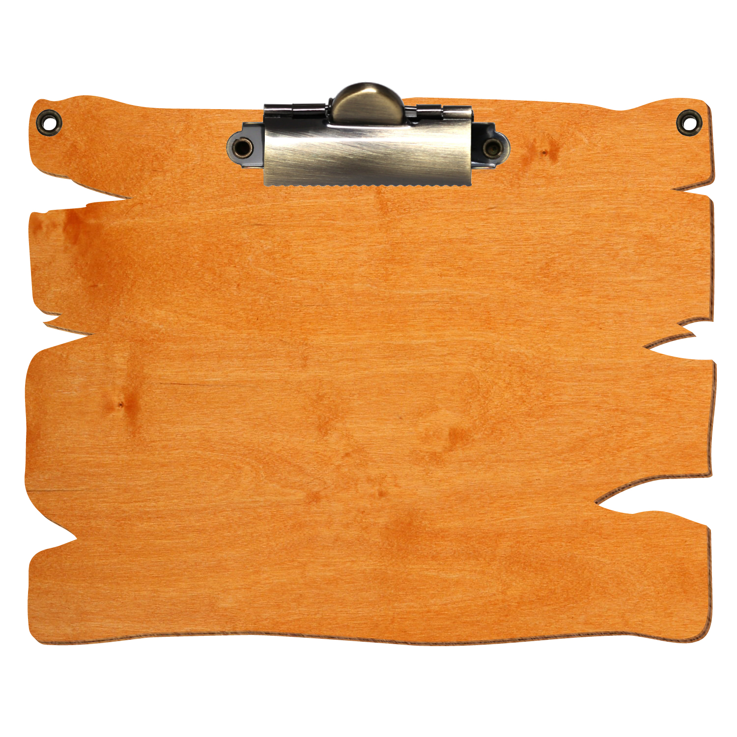 Klemmbrett Holzbrettform mit 2 Ösen Toscana A6 querkant Zahnklemme antik