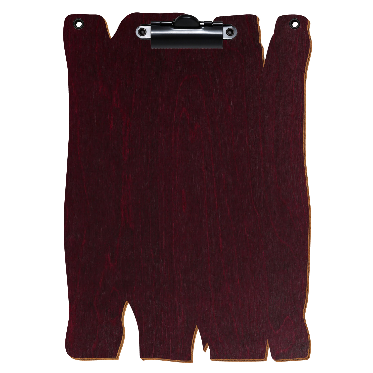 Klemmbrett Holzbrettform mit 2 Ösen Violett A5 hochkant Zahnklemme schwarz