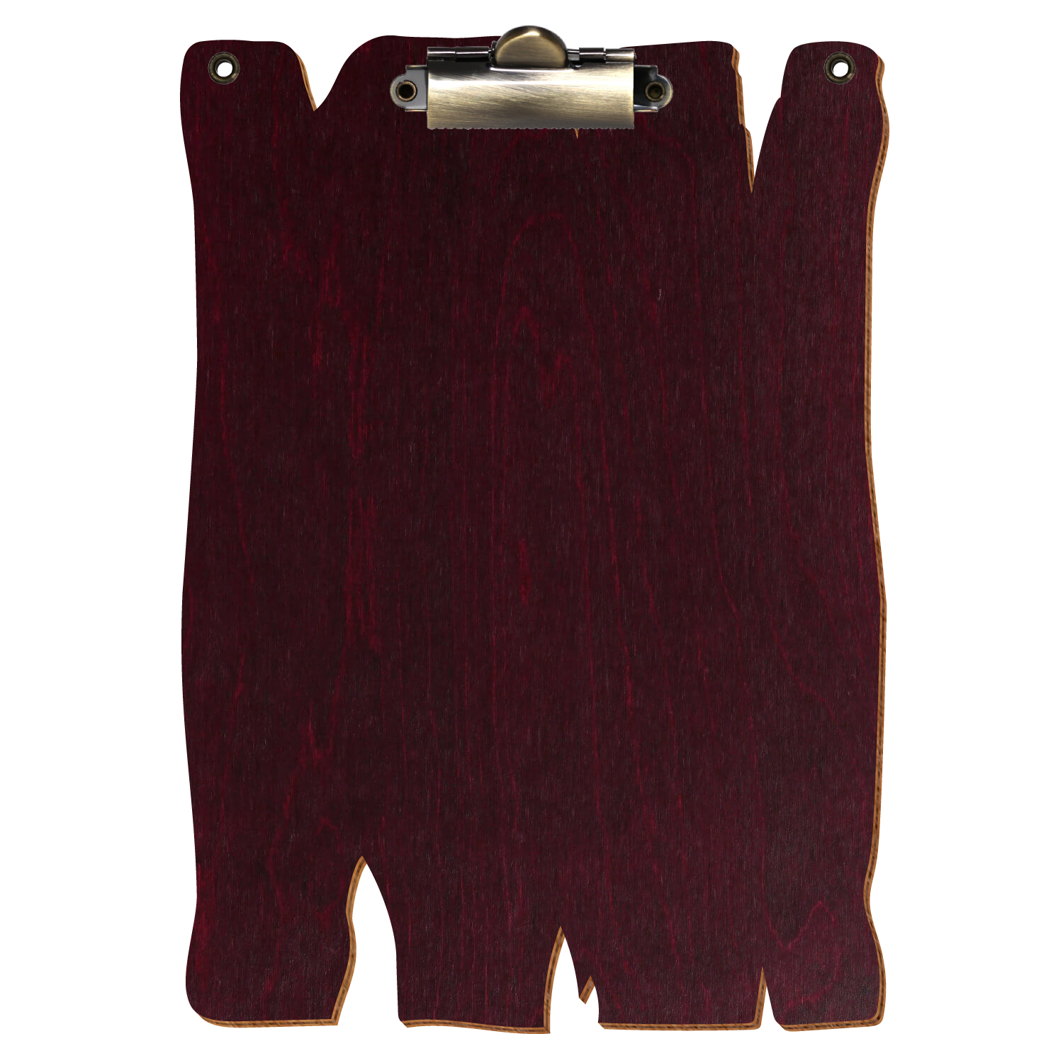 Klemmbrett Holzbrettform mit 2 Ösen Violett A6 hochkant Zahnklemme antik