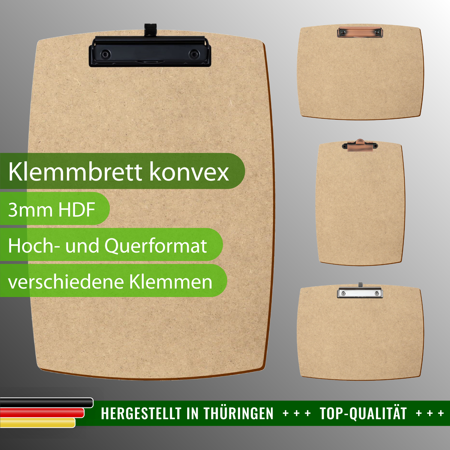 Klemmbrett konvex HDF mit Produktinfos
