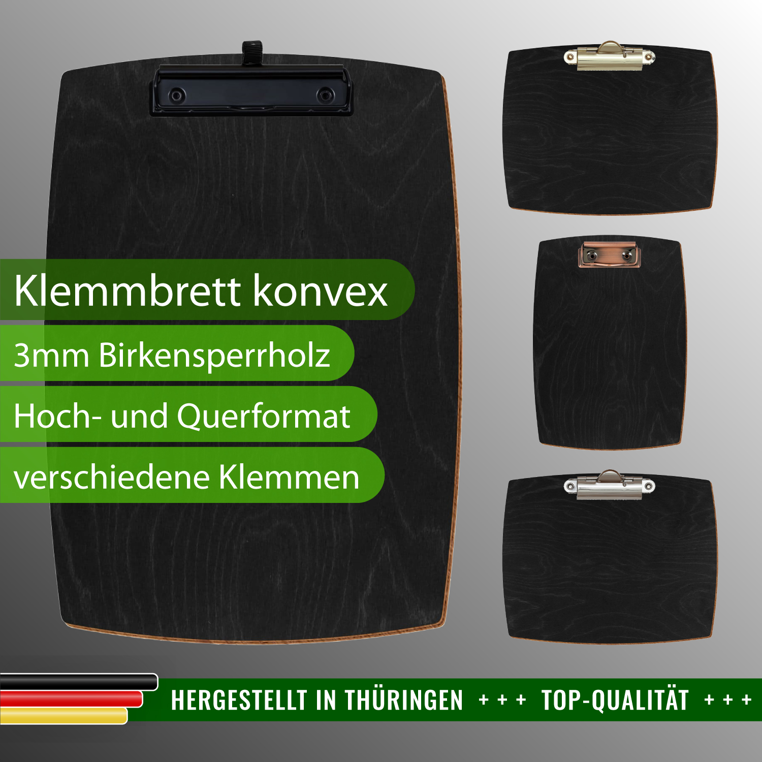 Klemmbrett konvex Anthrazit mit Produktinfos