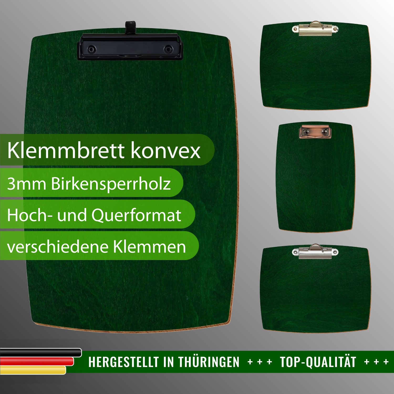Klemmbrett konvex Dunkelgrün
