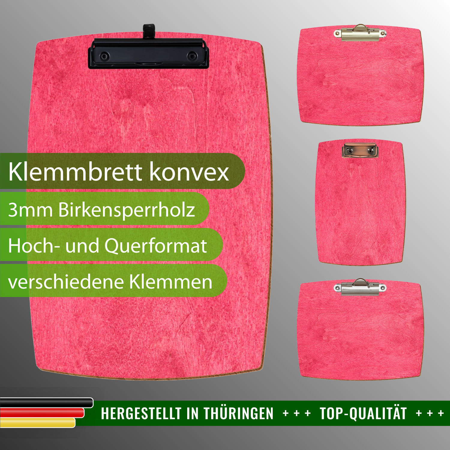 Klemmbrett konvex Dunkelpink mit Produktinfos