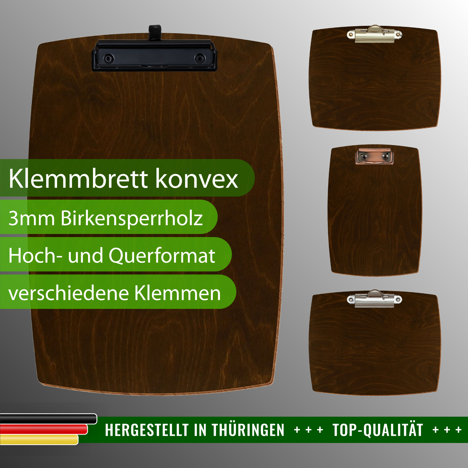 Klemmbrett konvex Eiche dunkel
