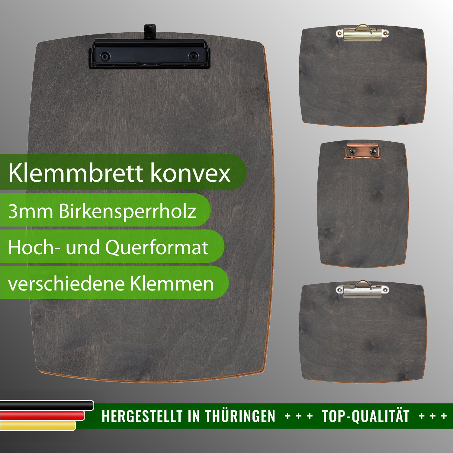 Klemmbrett konvex Grau